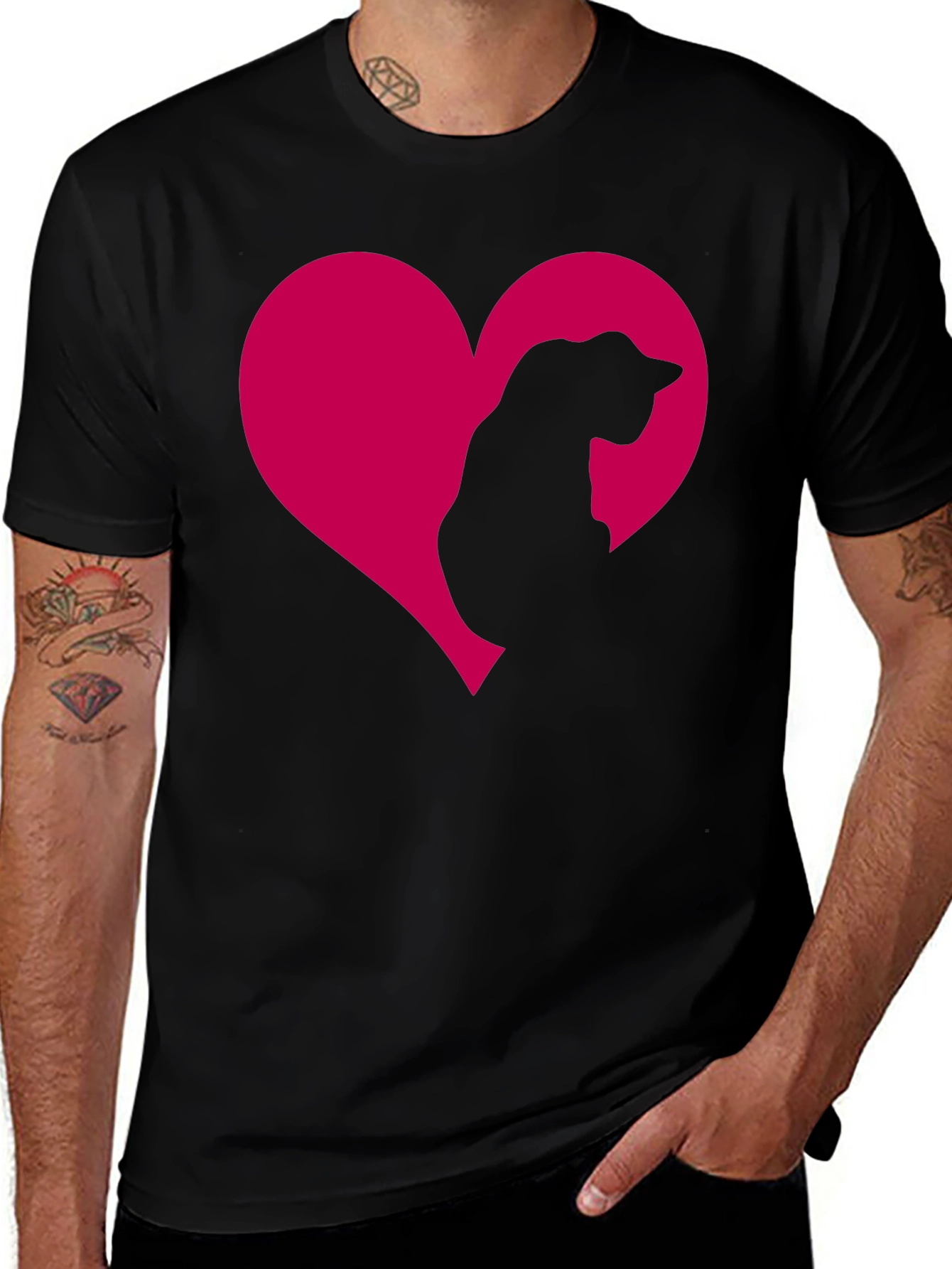 Cat Heart Tee - Adorable Feline Love T-Shirt