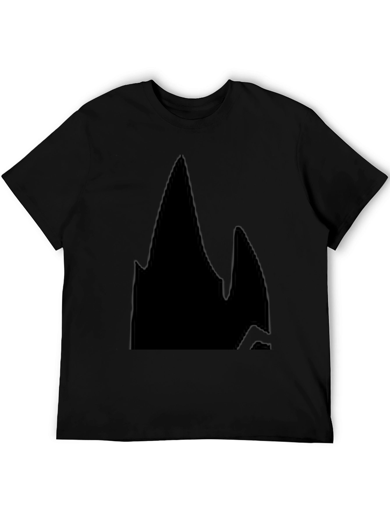 Mens Solid Black Casual T-Shirt