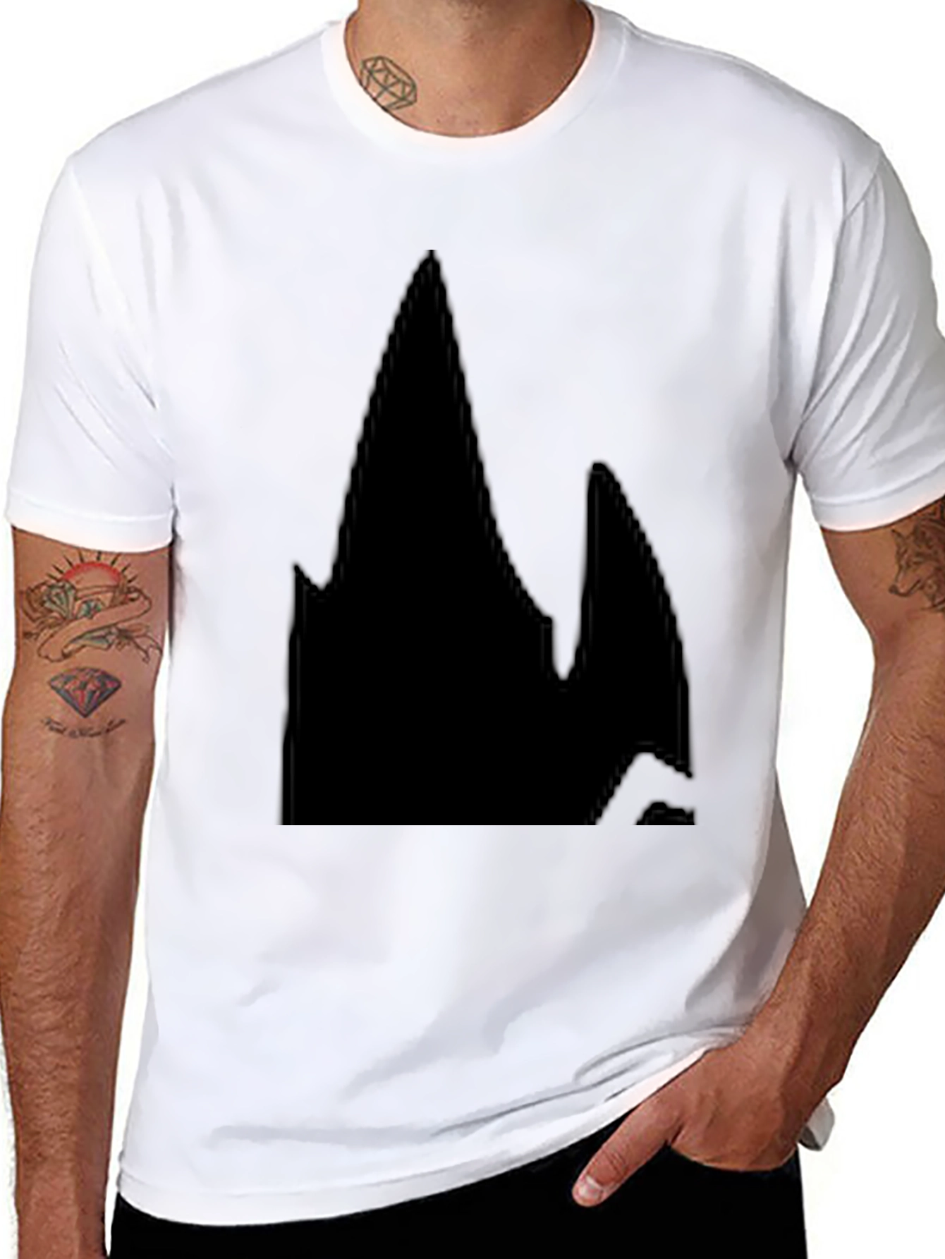 Mens Solid Black Casual T-Shirt