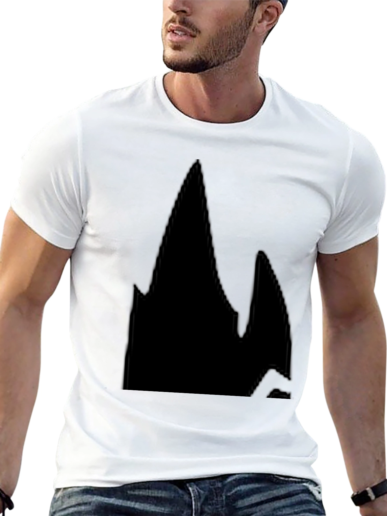Mens Solid Black Casual T-Shirt