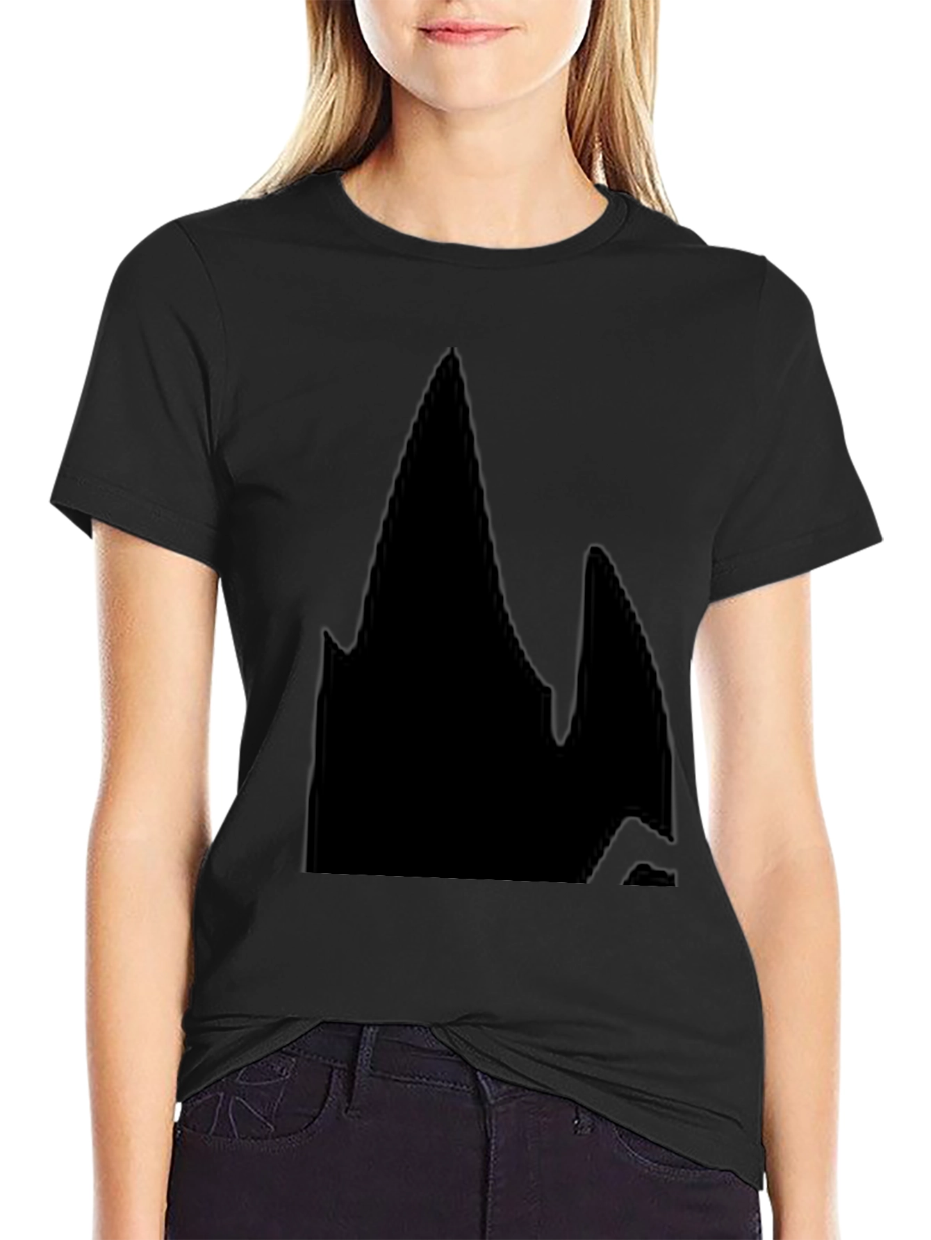 Mens Solid Black Casual T-Shirt