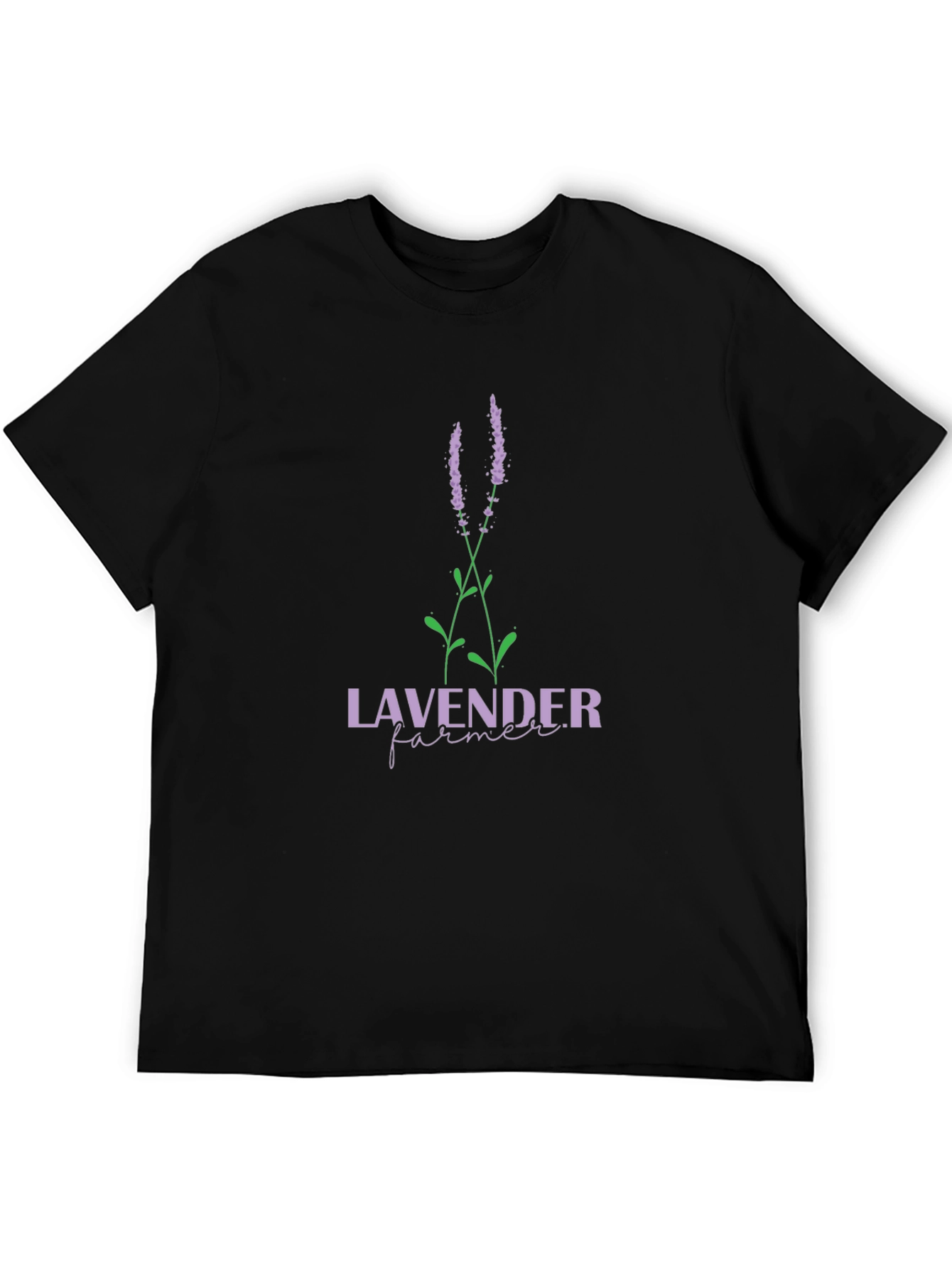 Lavender Farmer Graphic T-Shirt - Black