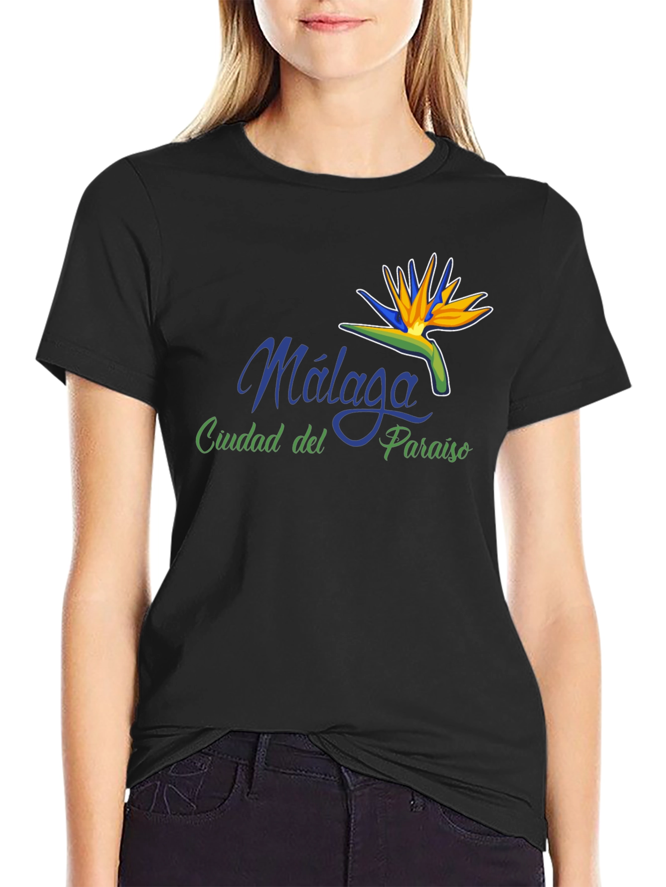 Málaga Paradise City Black T-Shirt
