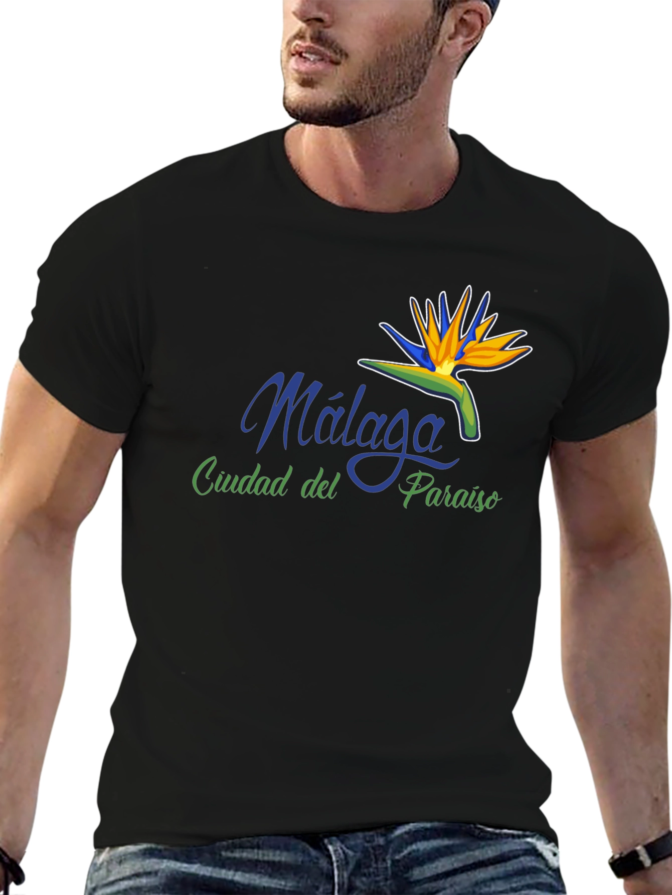 Málaga Paradise City Black T-Shirt