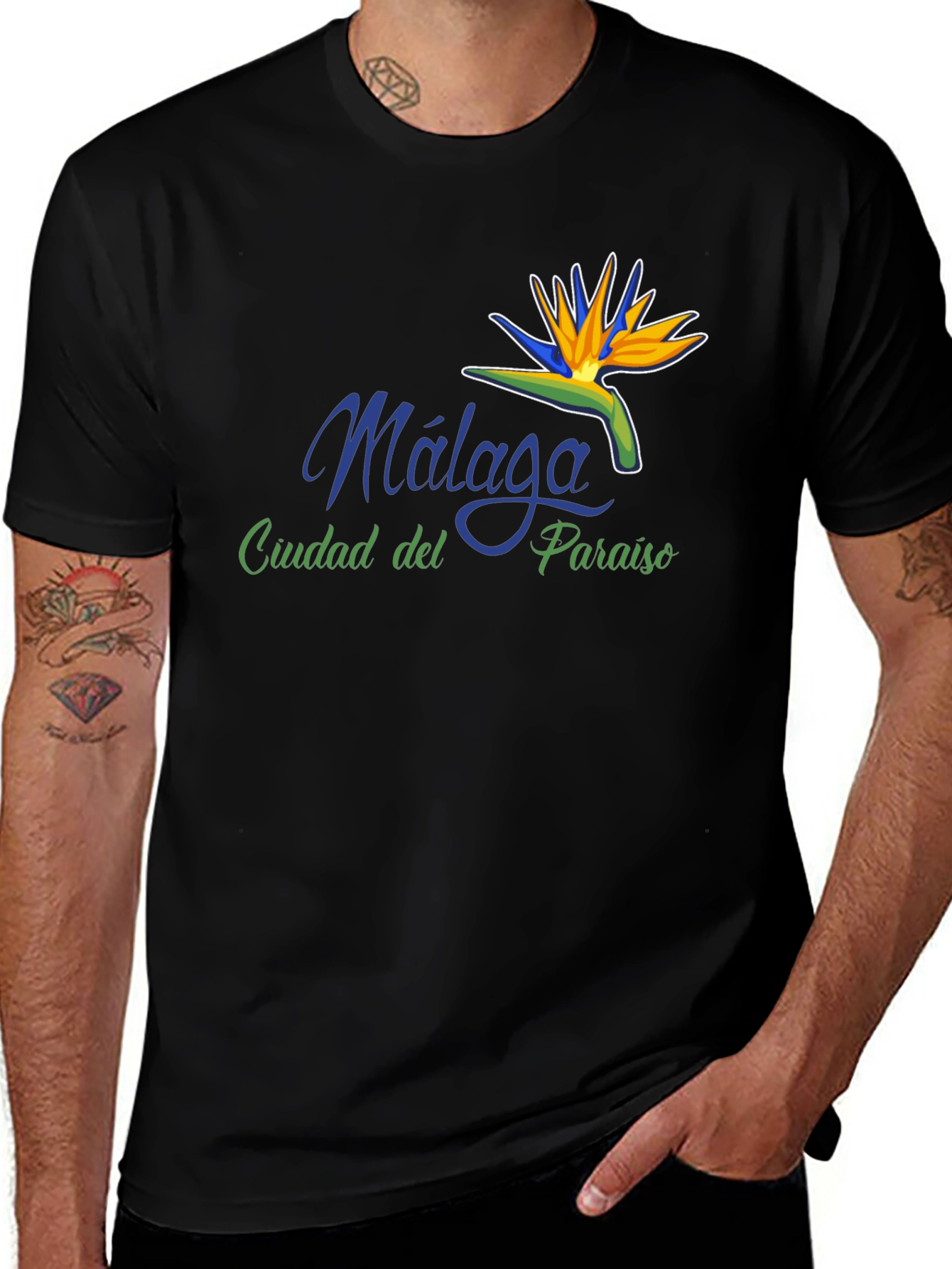 Málaga Paradise City Black T-Shirt