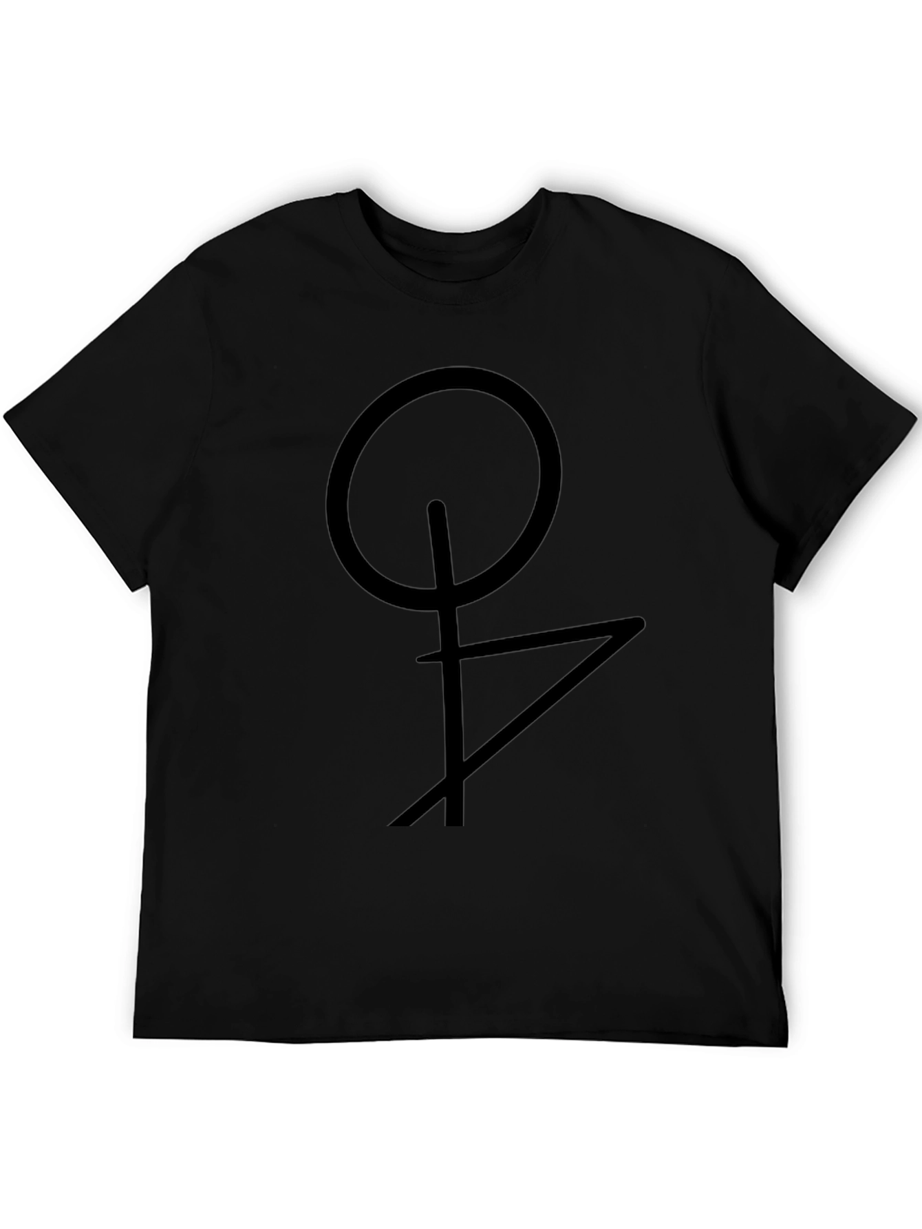 Geometric Symbol Black T-Shirt - Modern Design