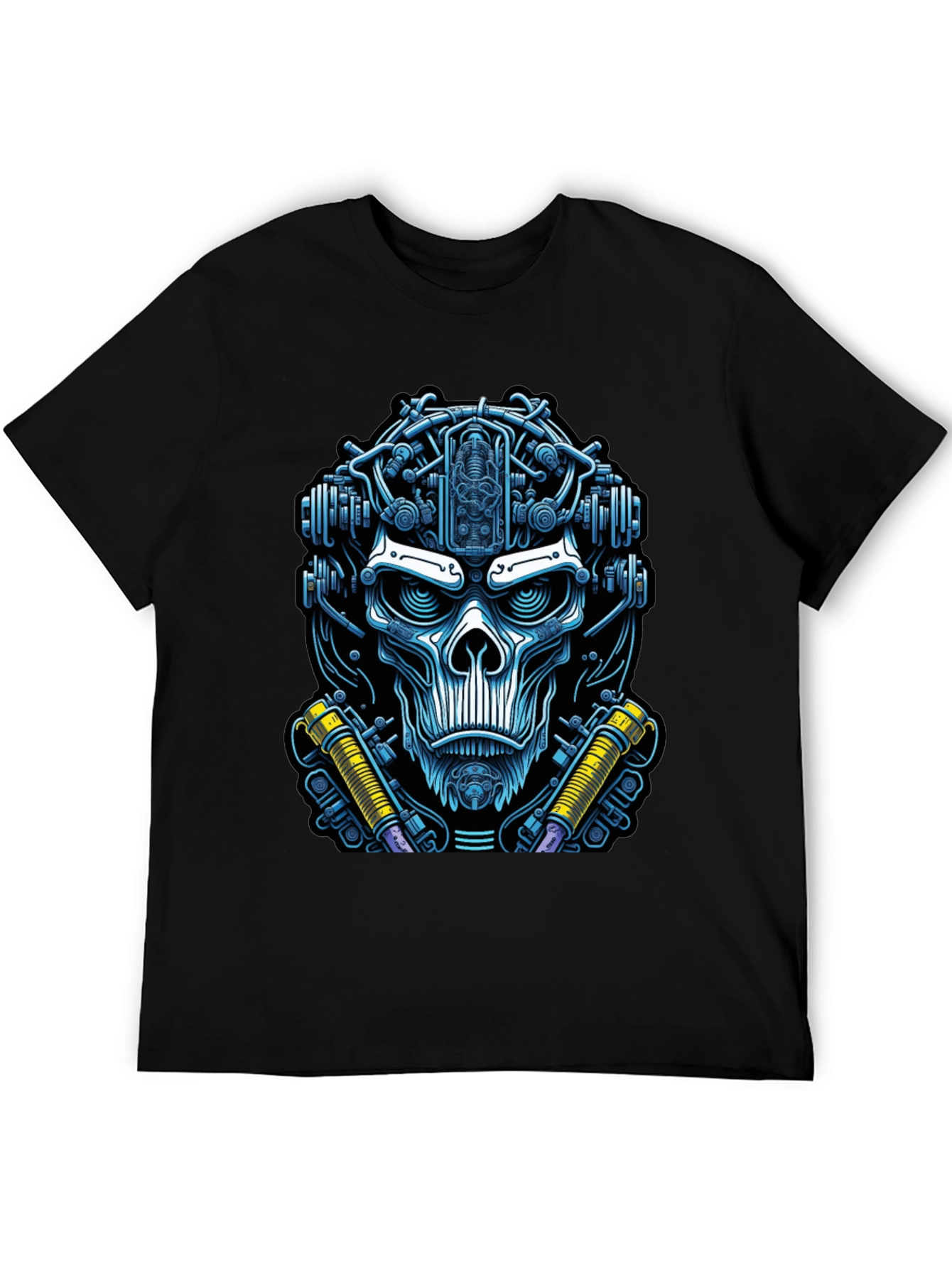 Cyberpunk Skull Graphic Tee - Edgy Techwear Fashion