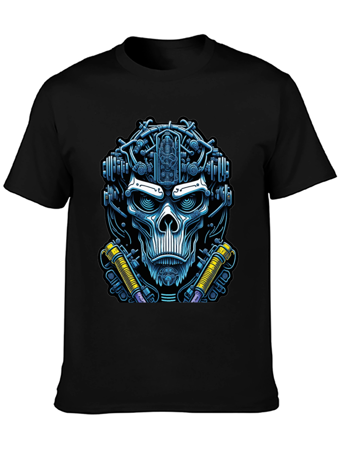 Cyberpunk Skull Graphic Tee - Edgy Techwear Fashion