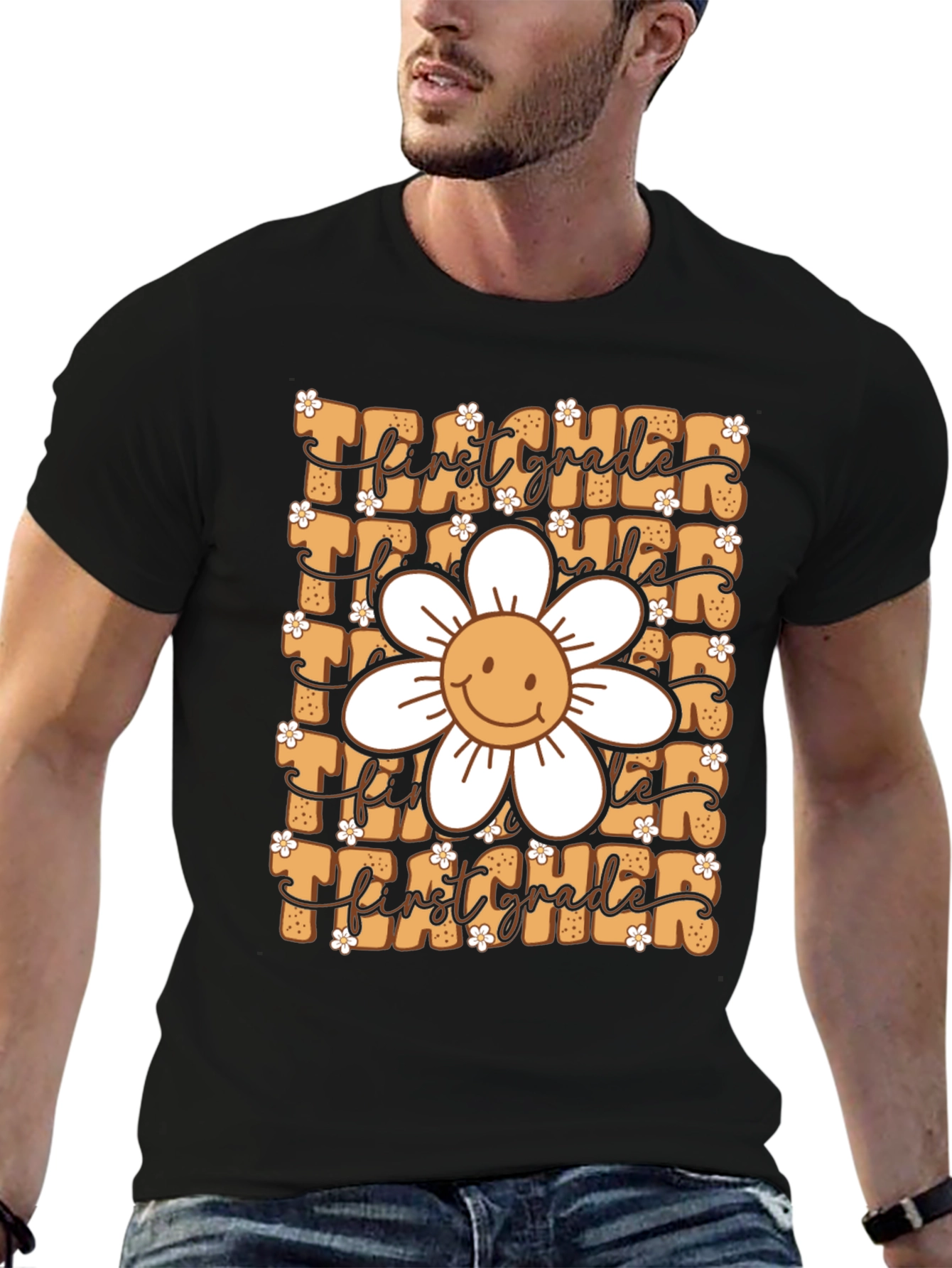 First Grade Teacher Daisy Graphic T-Shirt