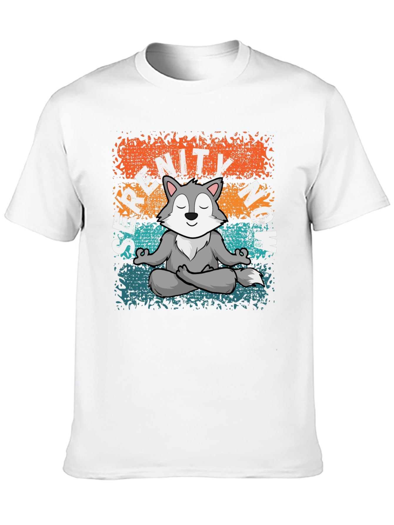 Serenity Now! Meditating Wolf Graphic Tee