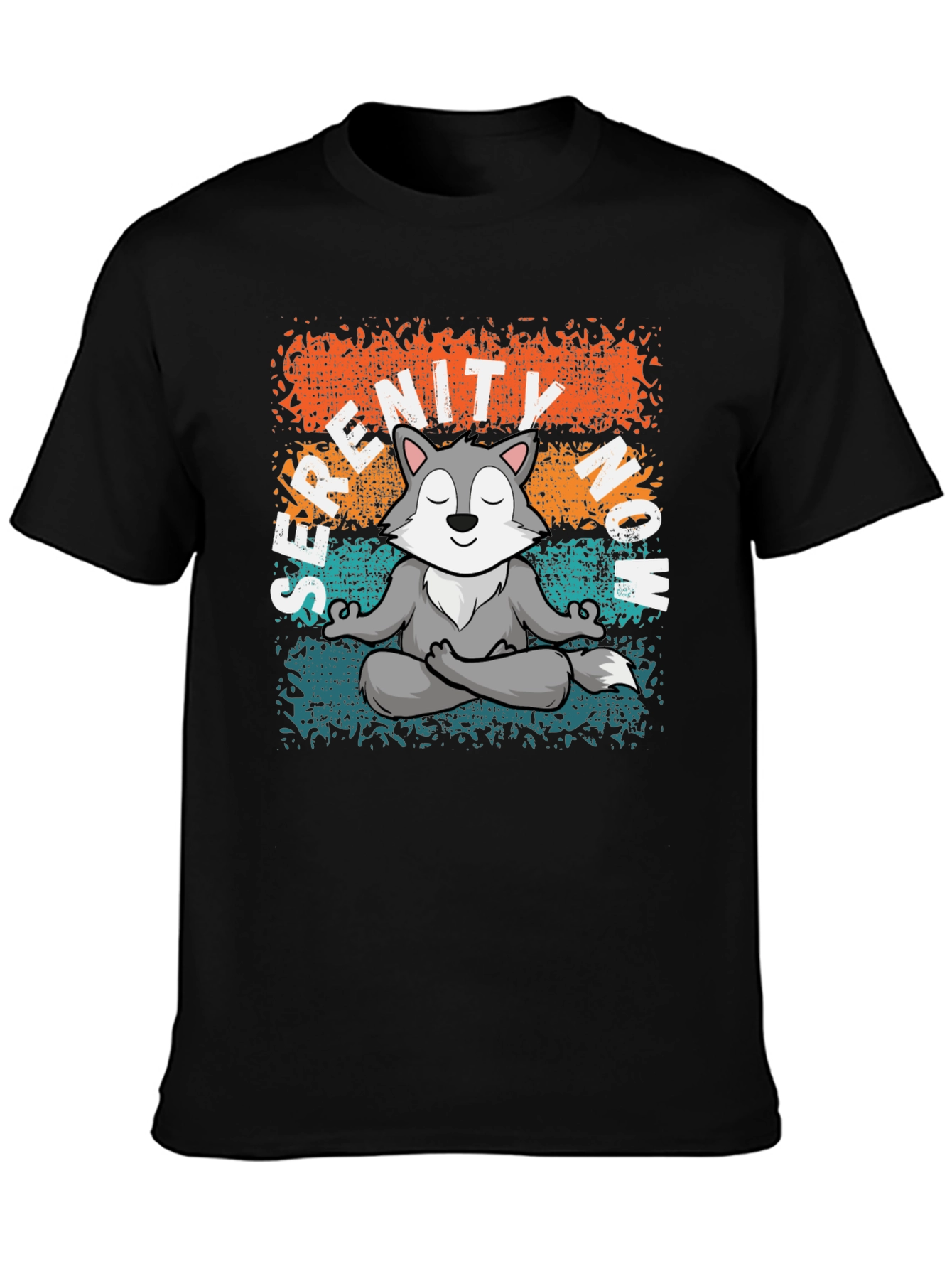 Serenity Now! Meditating Wolf Graphic Tee