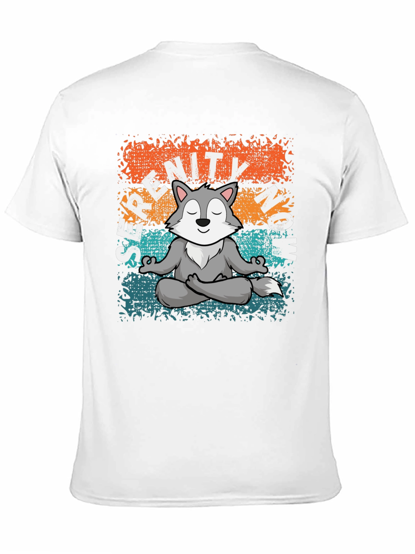 Serenity Now! Meditating Wolf Graphic Tee