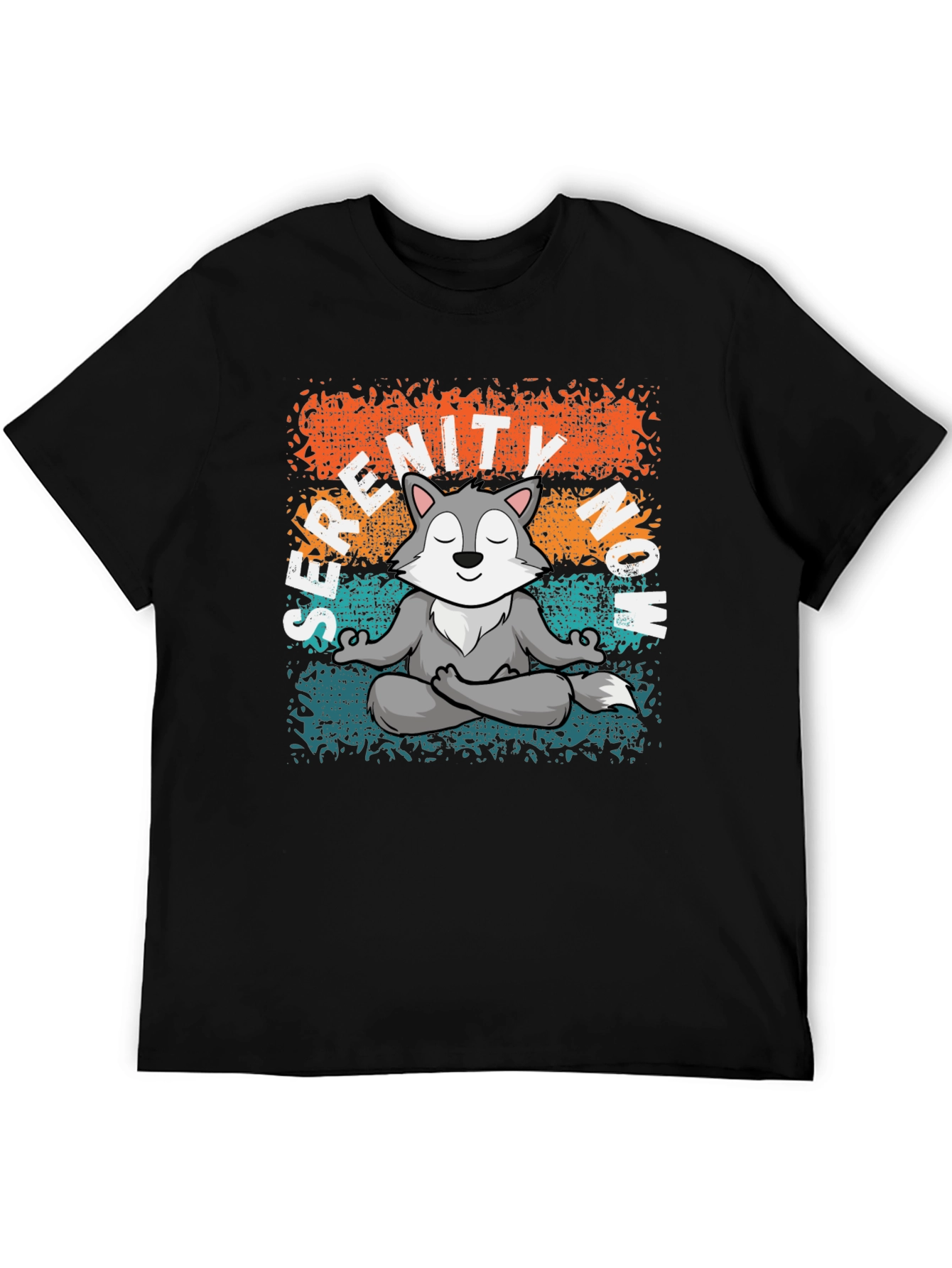 Serenity Now! Meditating Wolf Graphic Tee