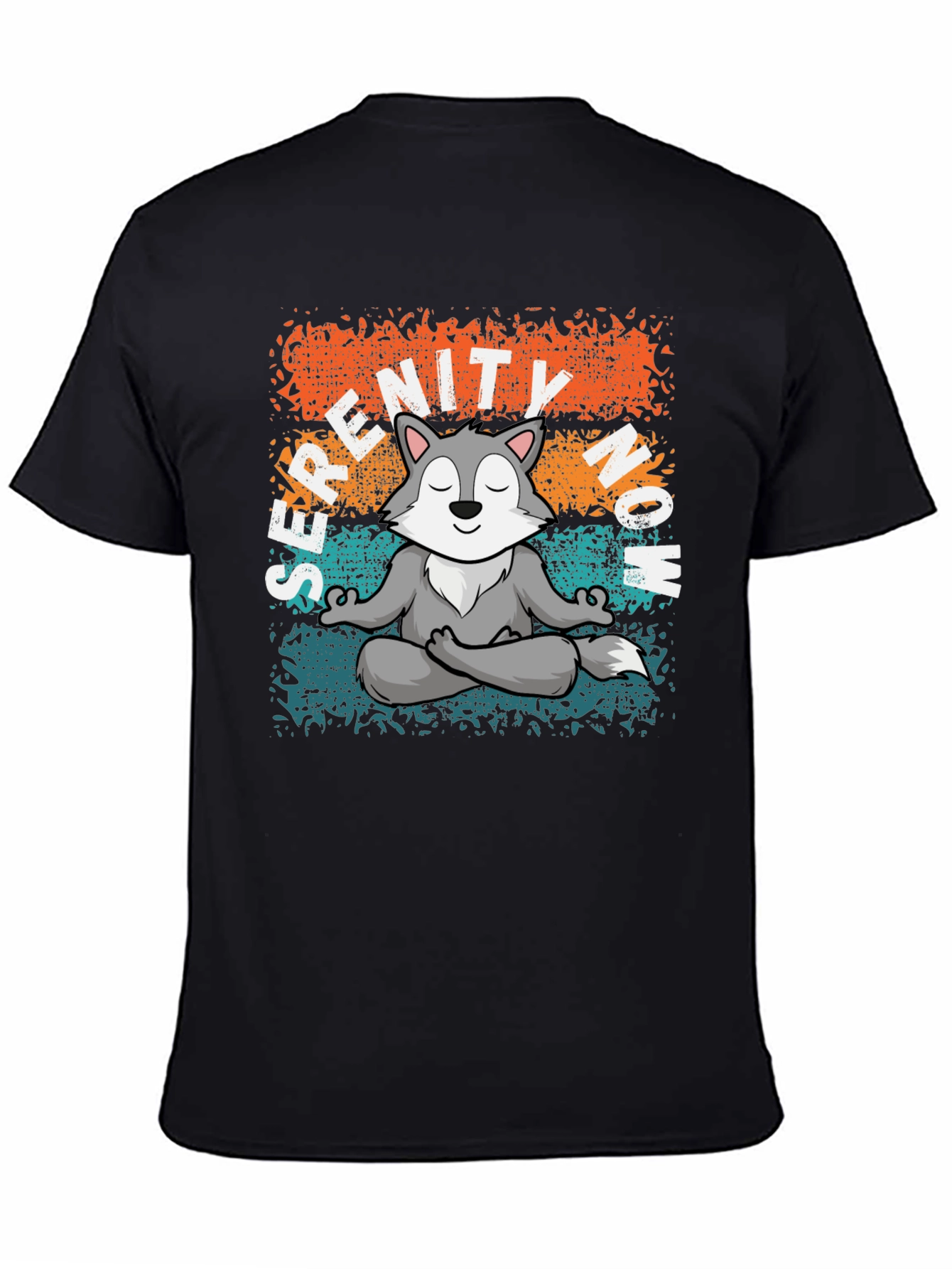 Serenity Now! Meditating Wolf Graphic Tee