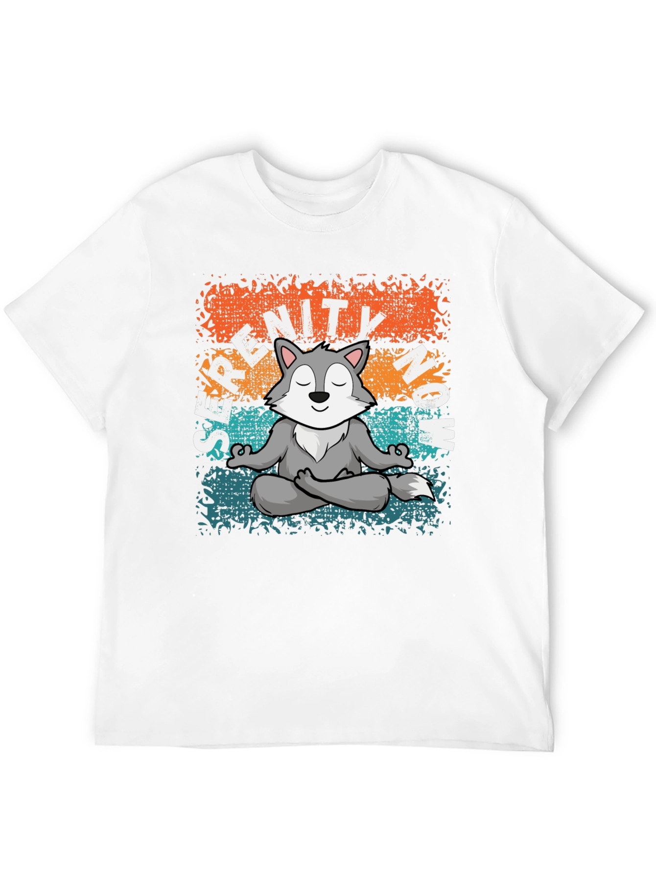 Serenity Now! Meditating Wolf Graphic Tee