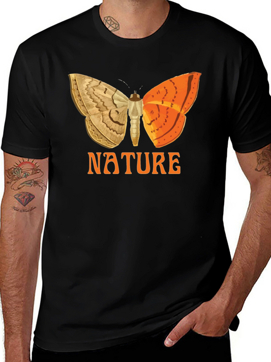 Nature Butterfly Graphic Tee - Black