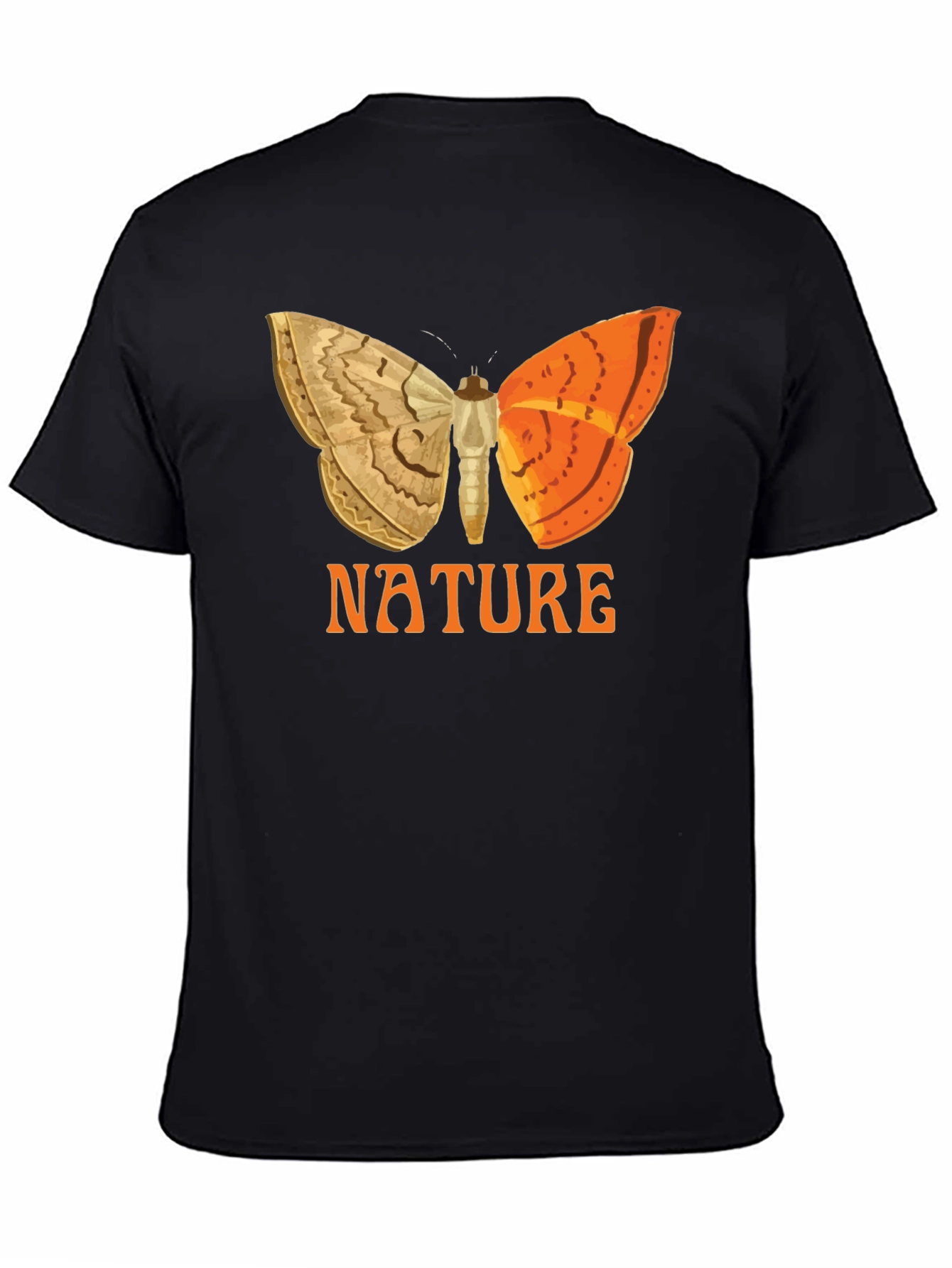 Nature Butterfly Graphic Tee - Black