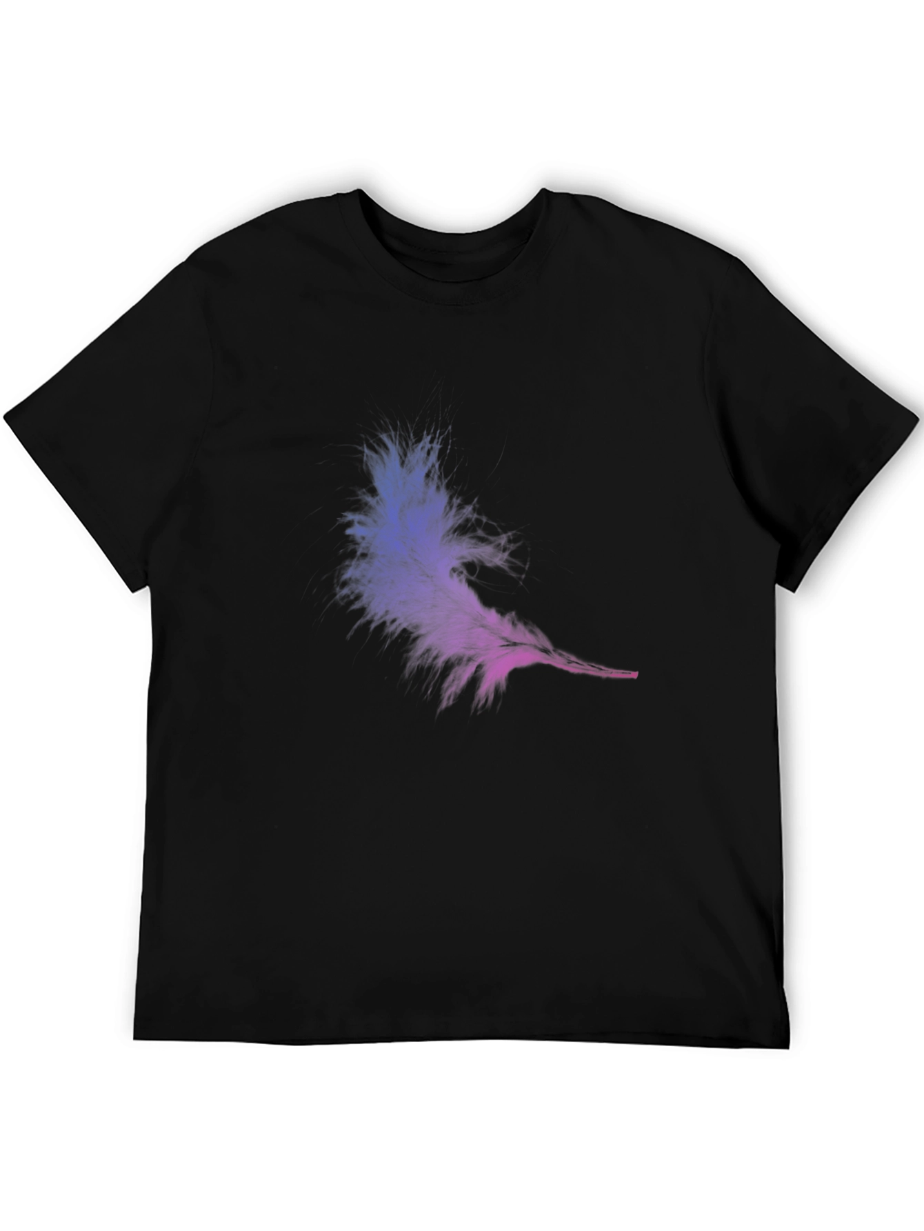 Mens Feather Graphic Black T-Shirt