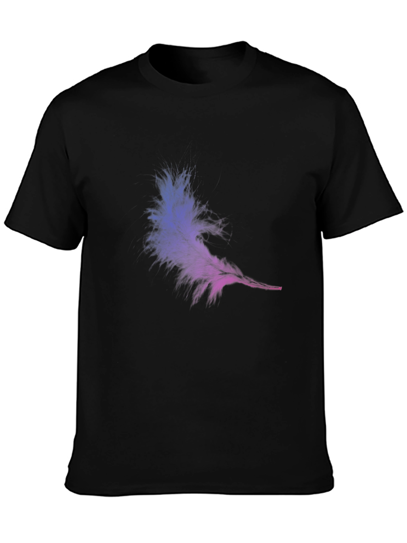 Mens Feather Graphic Black T-Shirt