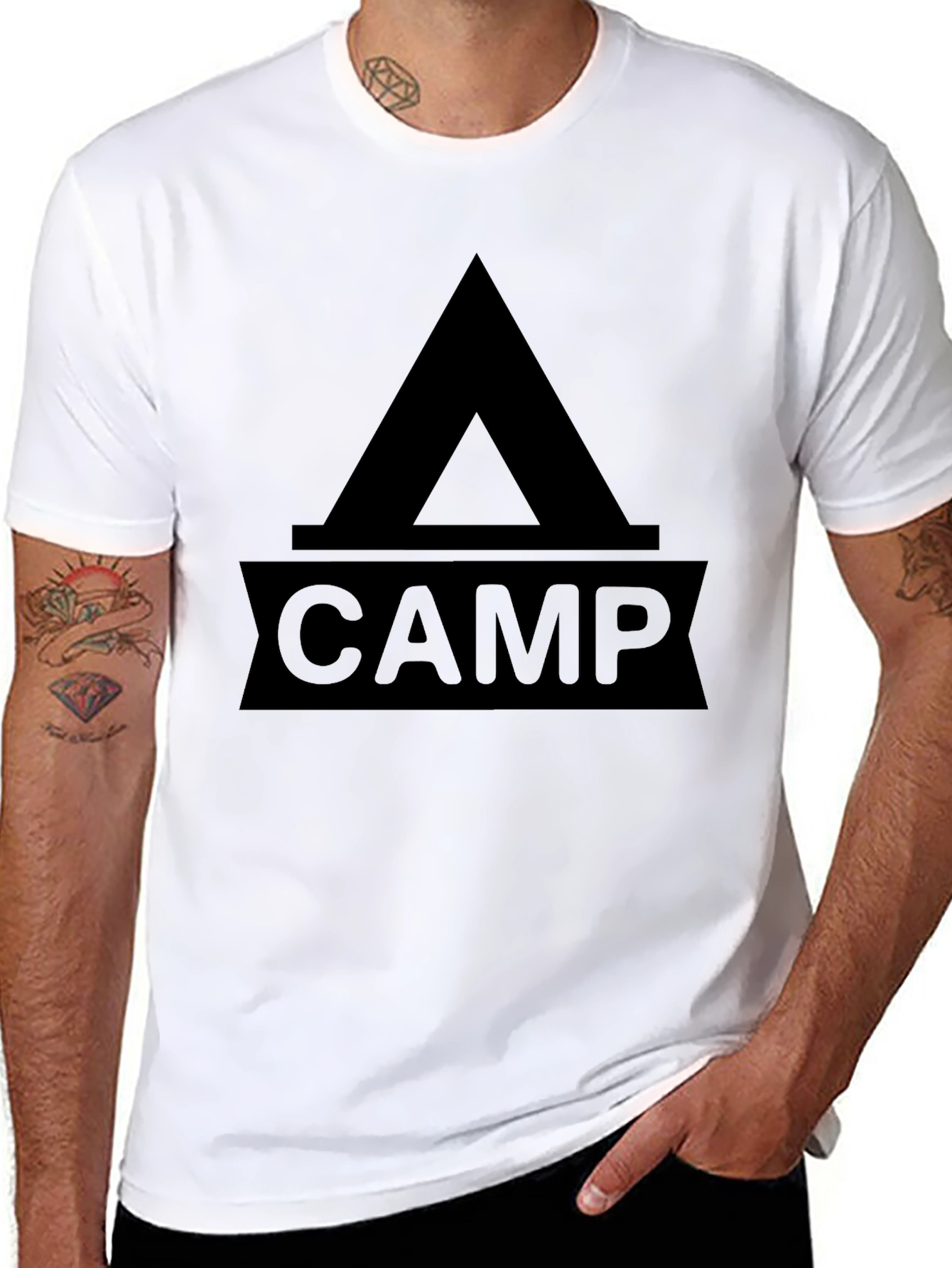 Camp Graphic Tee - Black Cotton T-Shirt