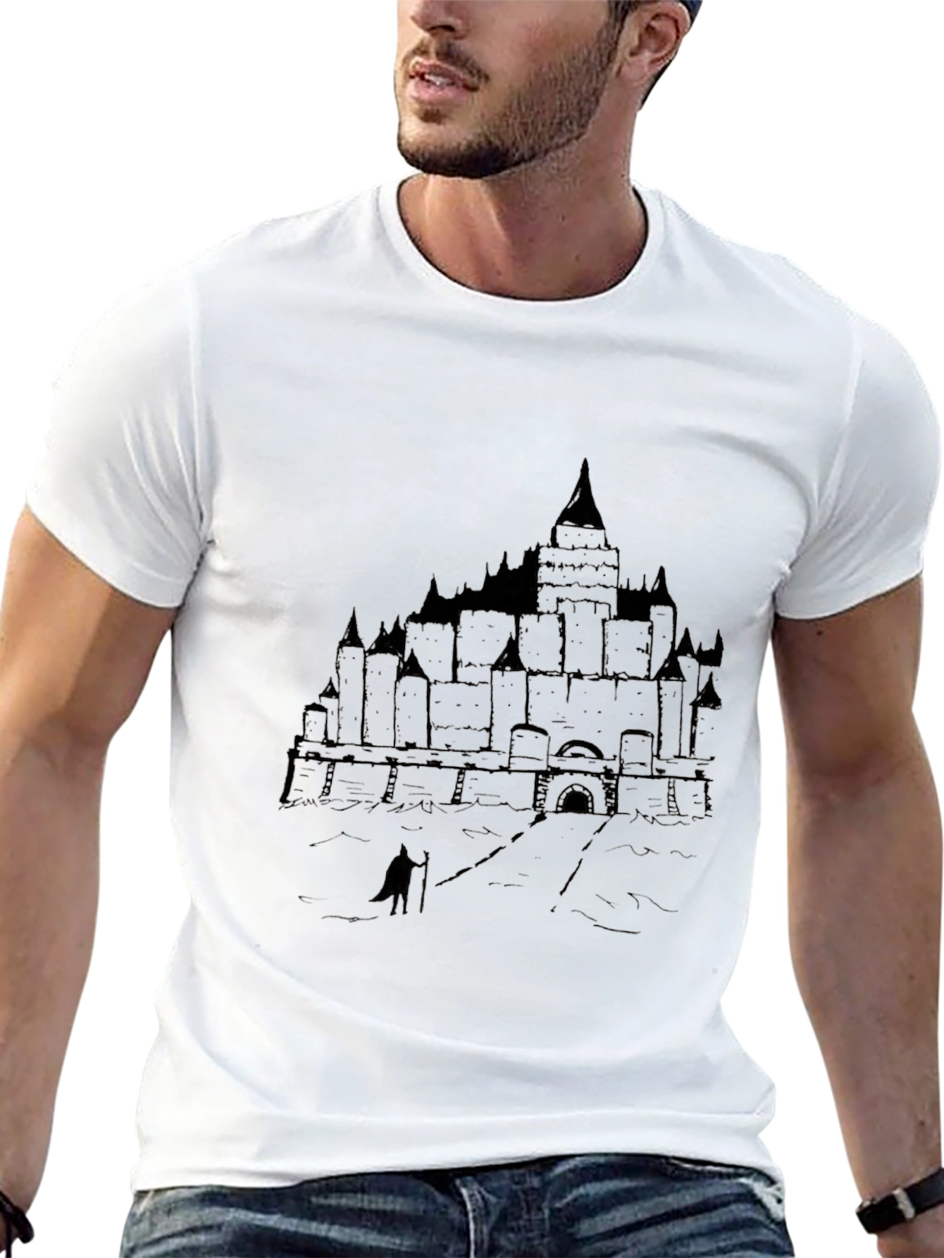 Castle Graphic T-Shirt - Dark Fantasy Style
