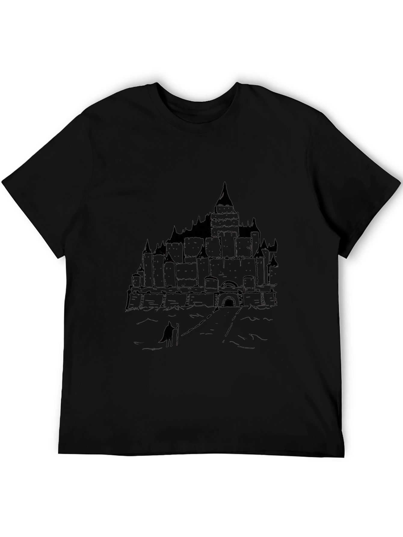 Castle Graphic T-Shirt - Dark Fantasy Style