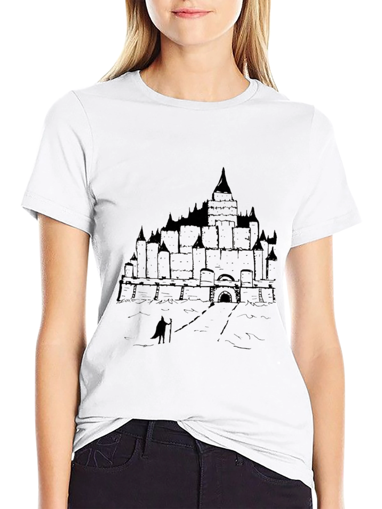 Castle Graphic T-Shirt - Dark Fantasy Style