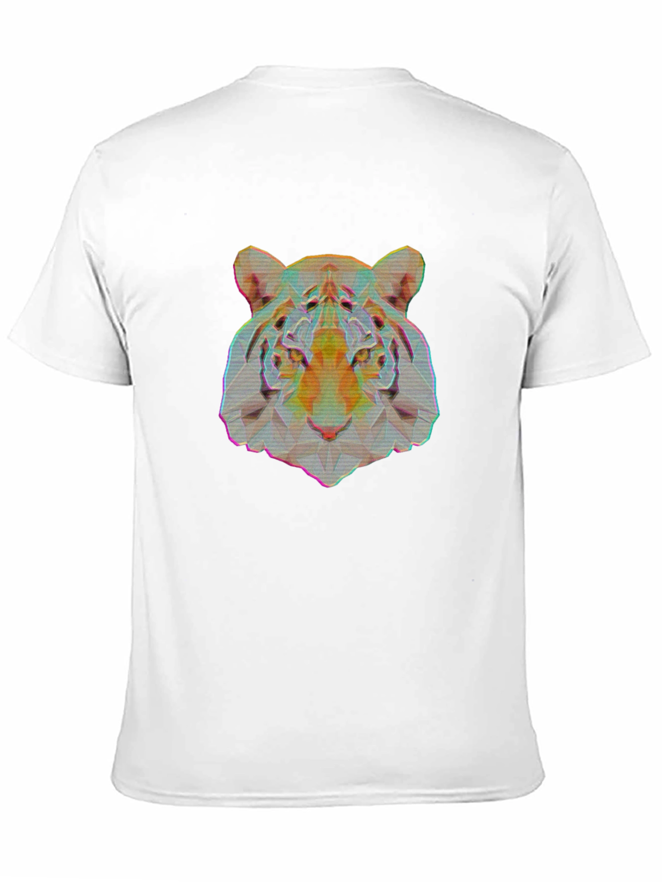 Geometric Tiger Graphic Print Black T-Shirt