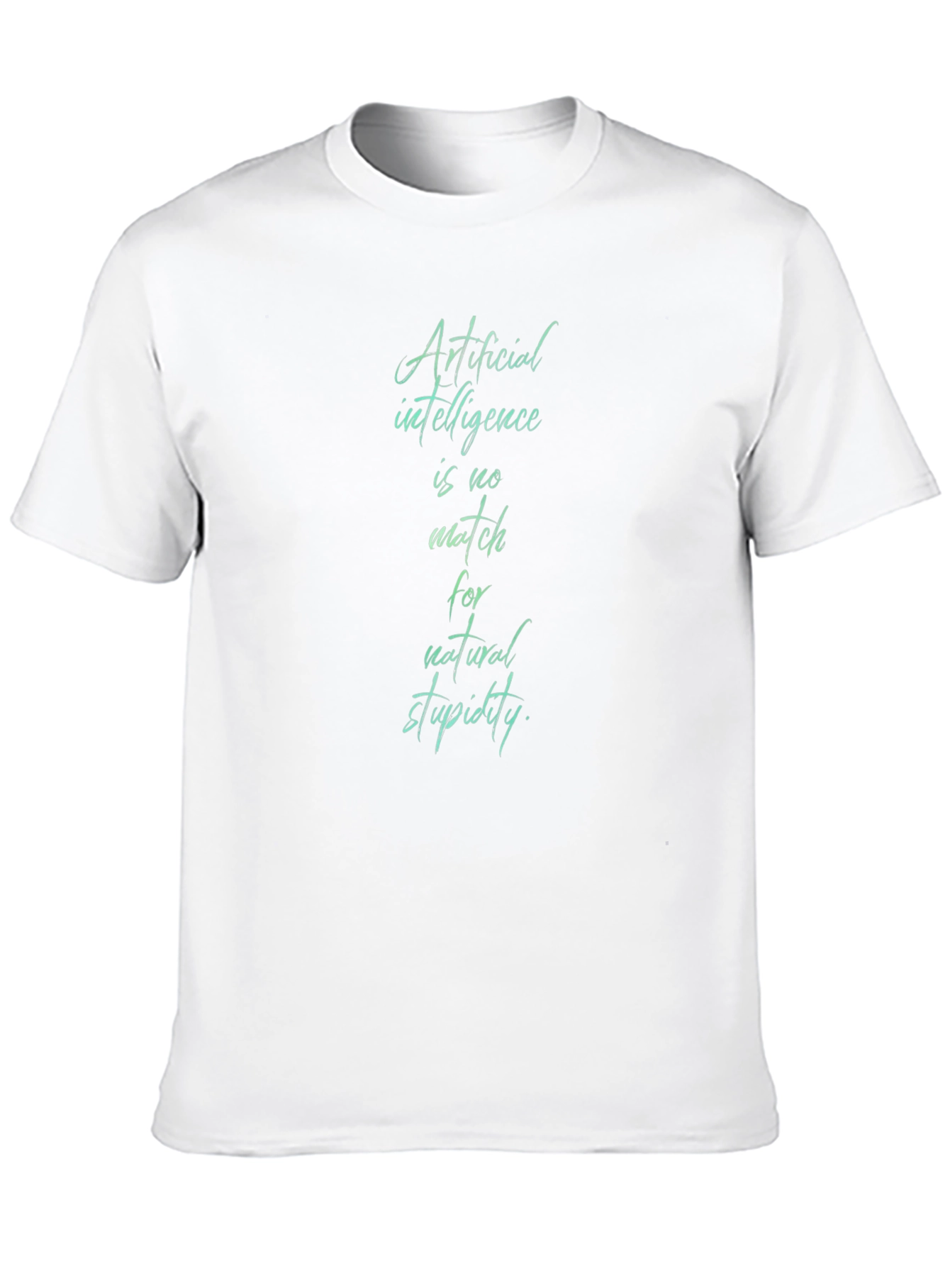 AI vs Stupidity Graphic Tee - Black Cotton T-Shirt