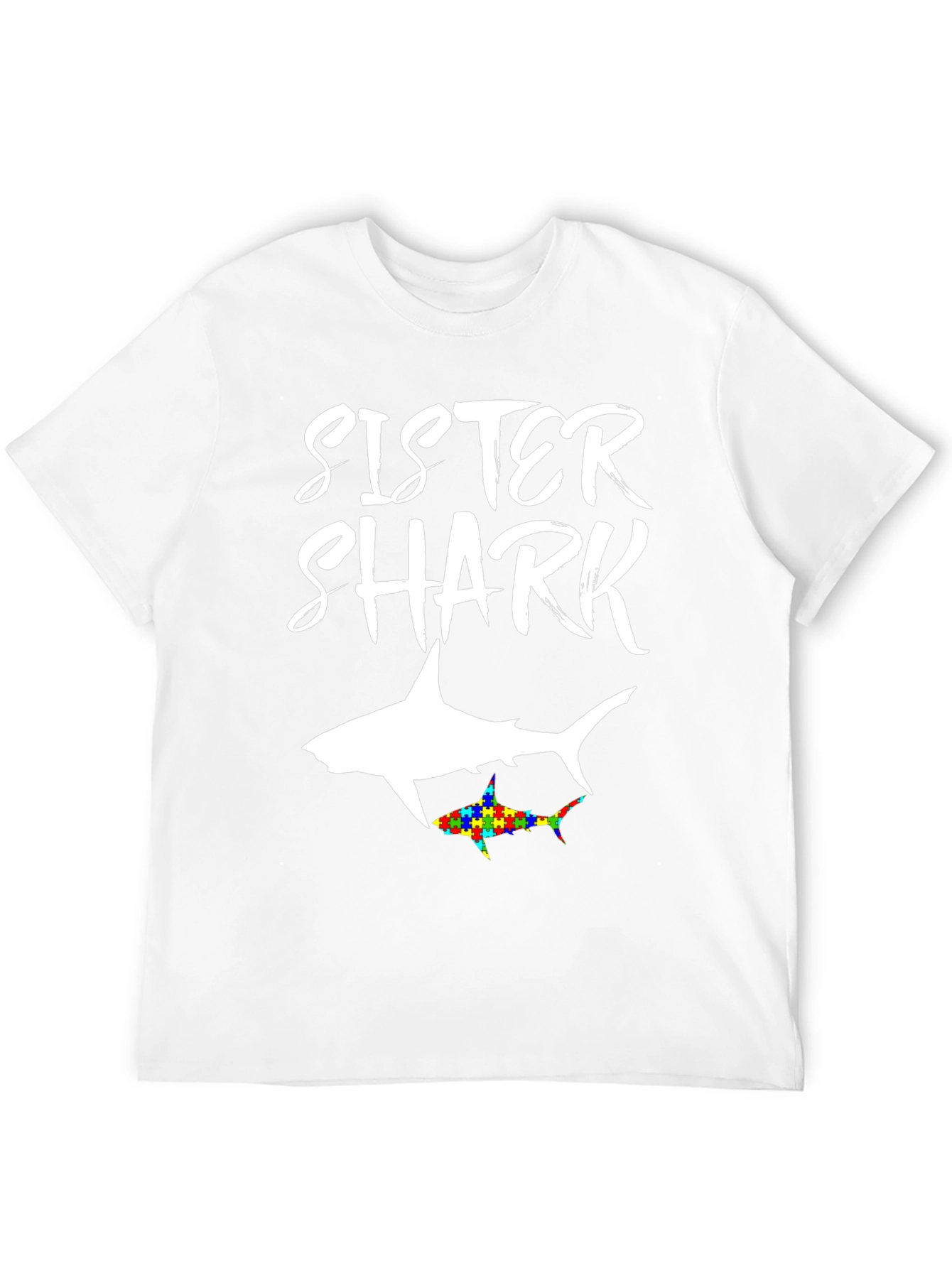 Sister Shark Autism Awareness T-Shirt