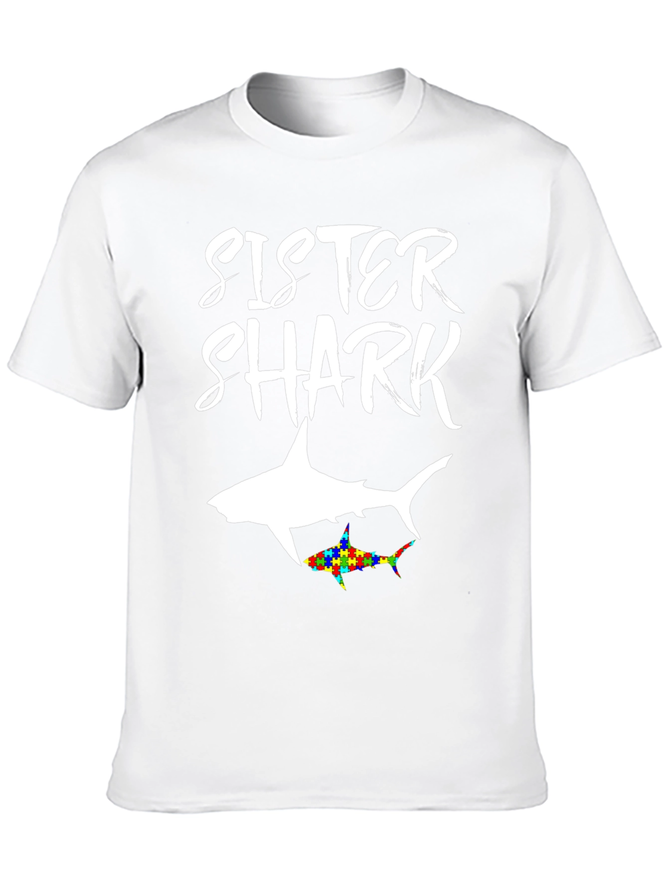 Sister Shark Autism Awareness T-Shirt