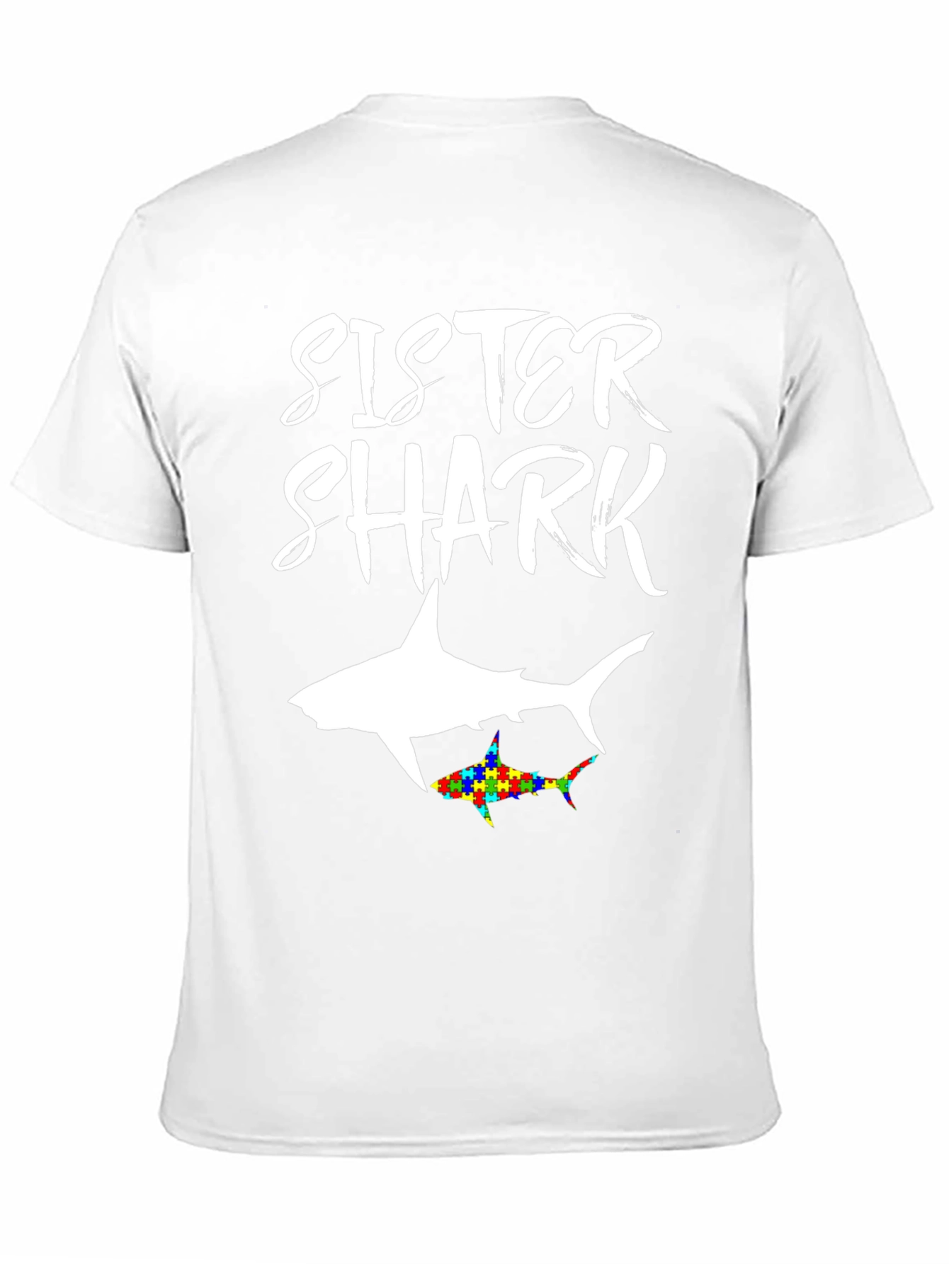 Sister Shark Autism Awareness T-Shirt