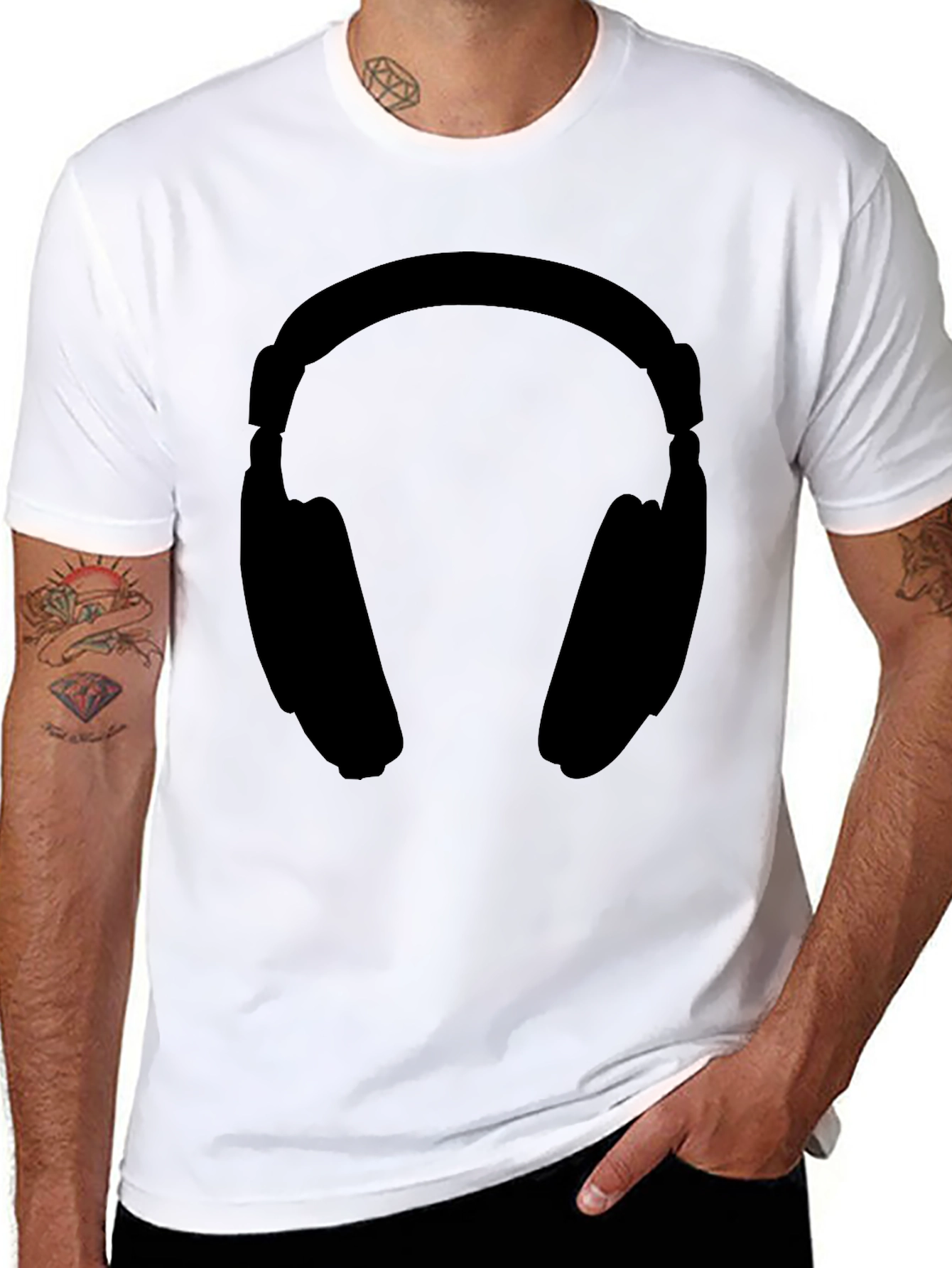 Headphone Graphic Tee - Black Unisex T-Shirt