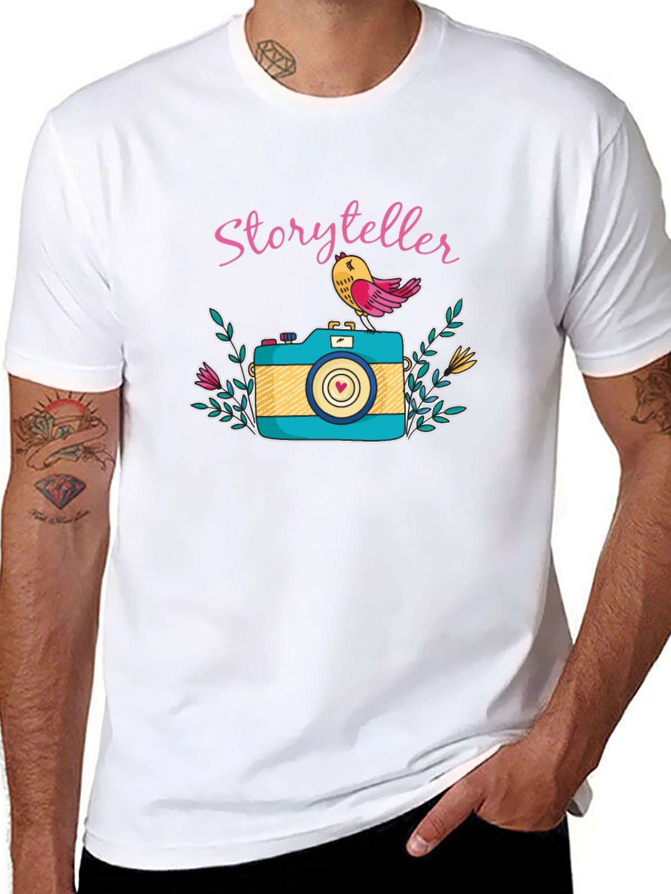 Storyteller Graphic Tee -  Camera Bird Lover Gift