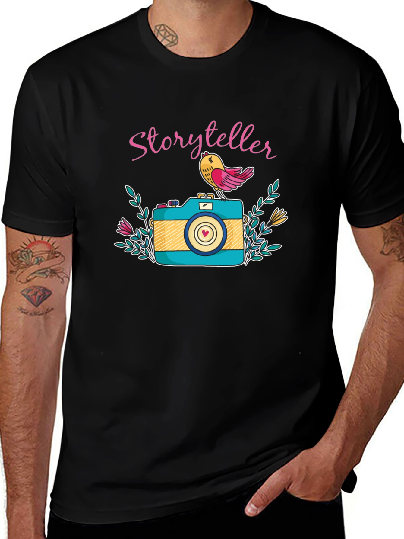 Storyteller Graphic Tee -  Camera Bird Lover Gift