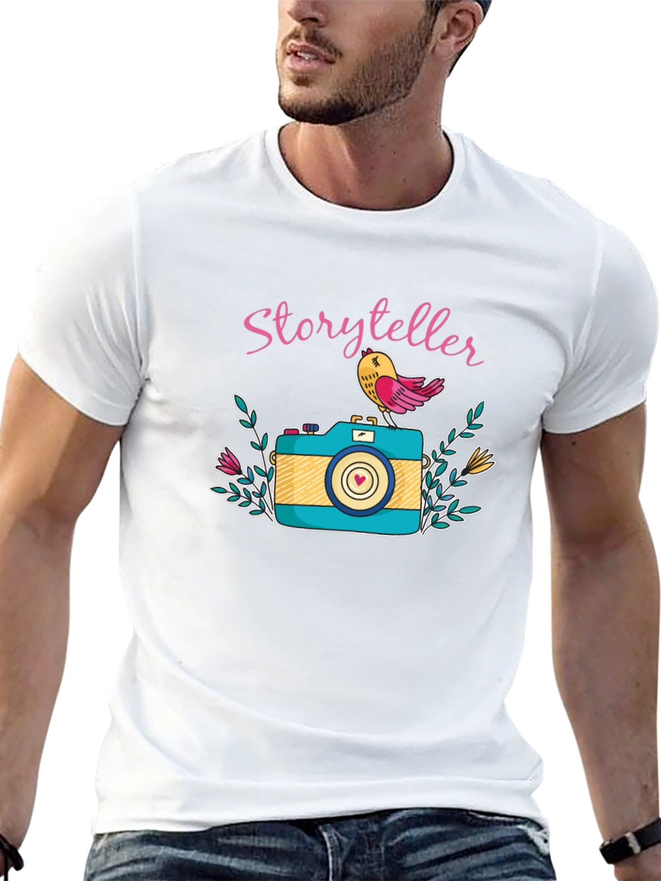 Storyteller Graphic Tee -  Camera Bird Lover Gift