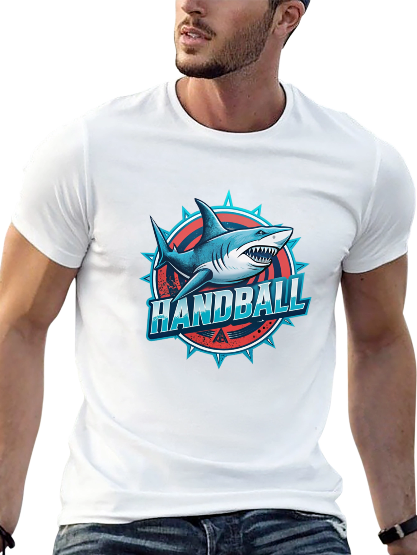 Handball Shark T-Shirt - Unique Graphic Tee