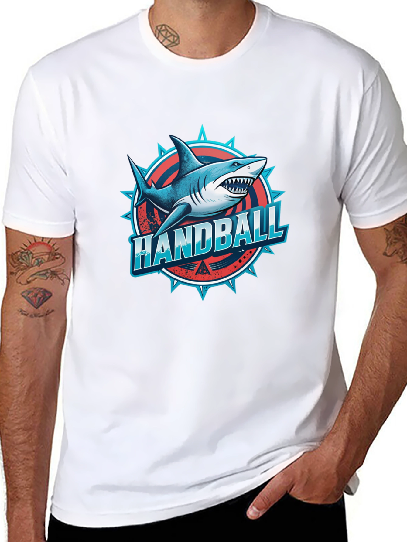 Handball Shark T-Shirt - Unique Graphic Tee