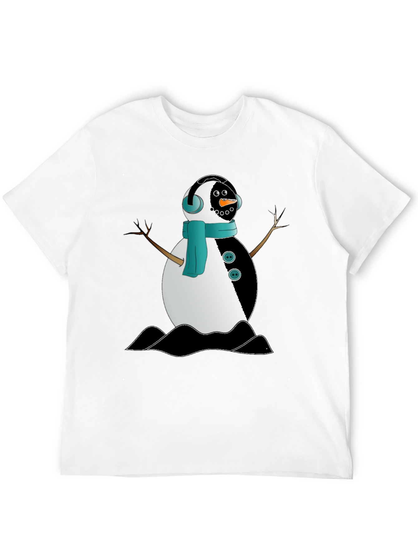 Snowman Graphic Black T-Shirt