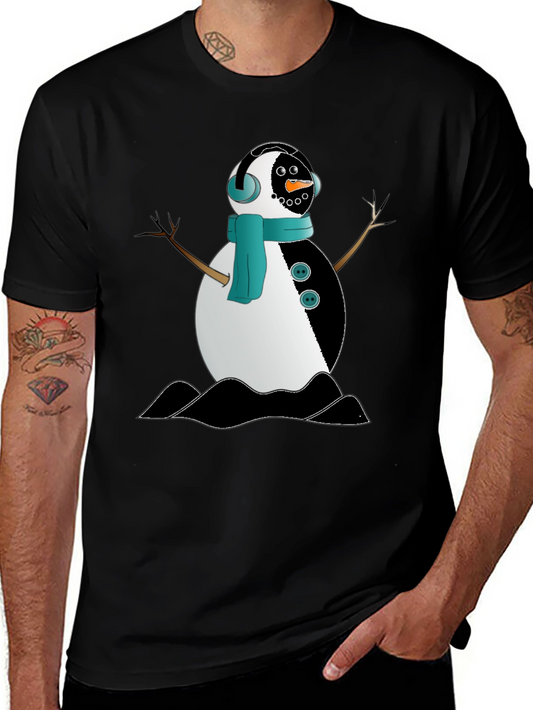 Snowman Graphic Black T-Shirt