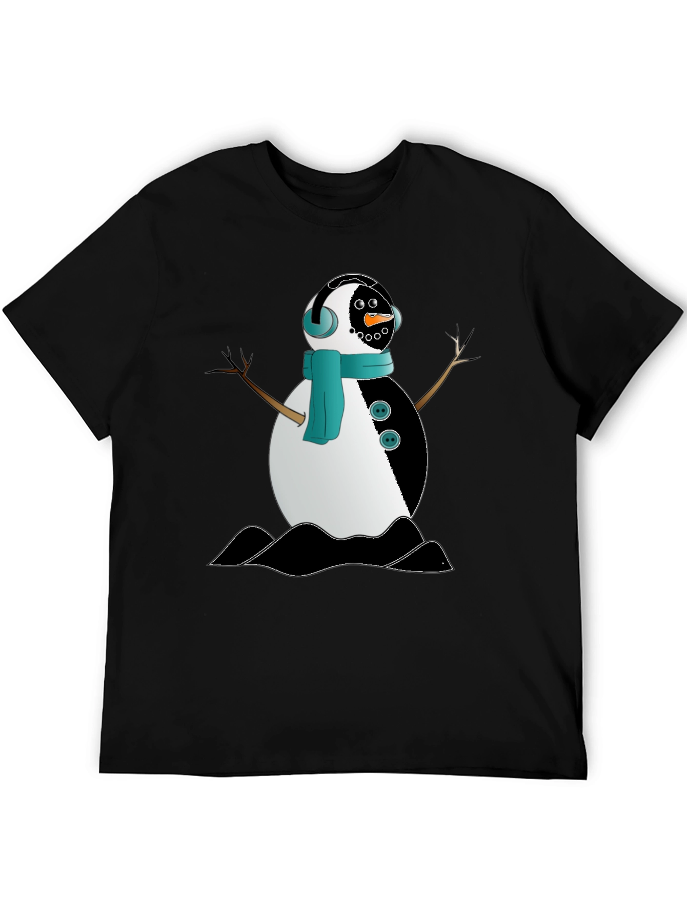 Snowman Graphic Black T-Shirt