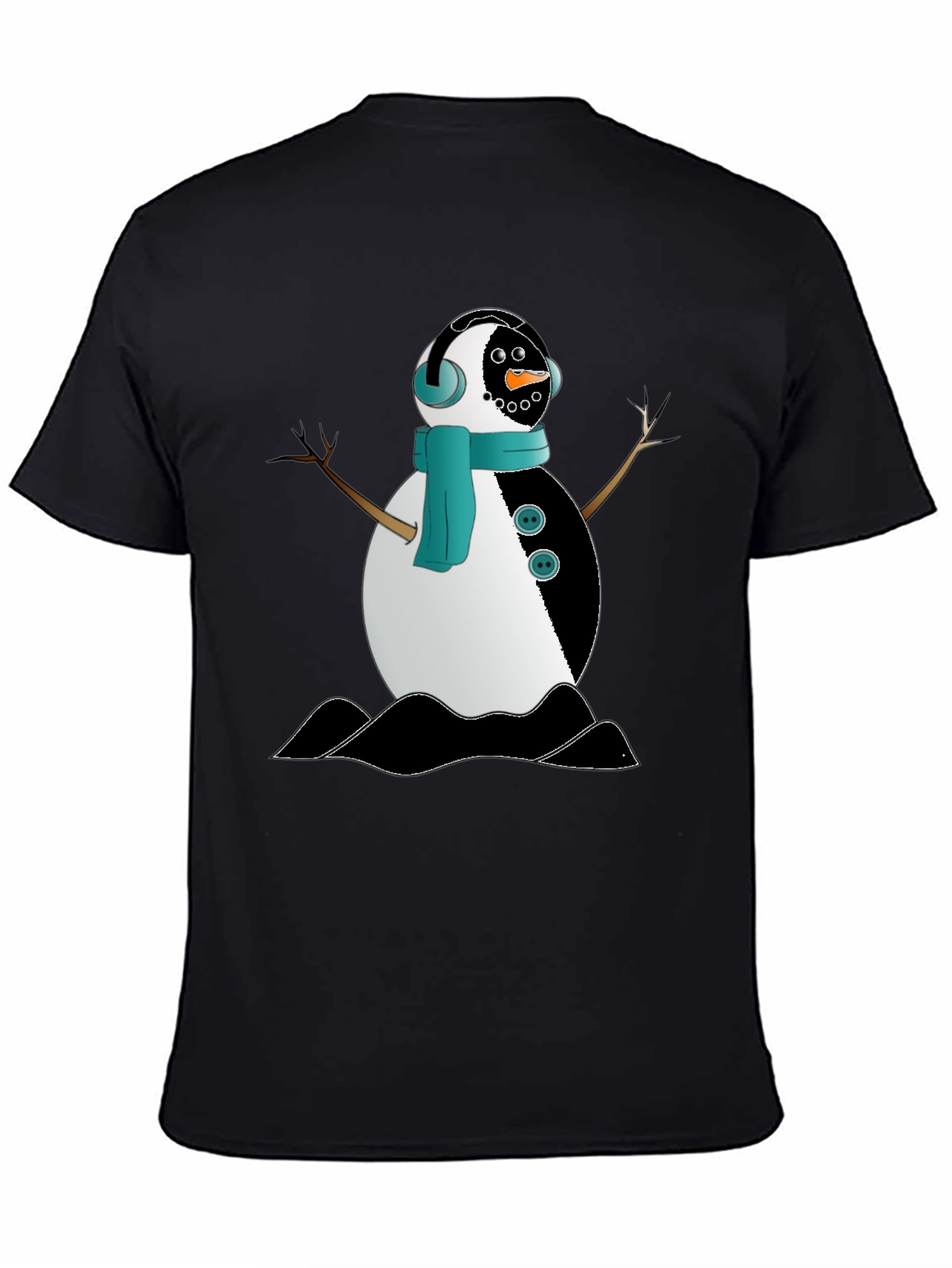 Snowman Graphic Black T-Shirt