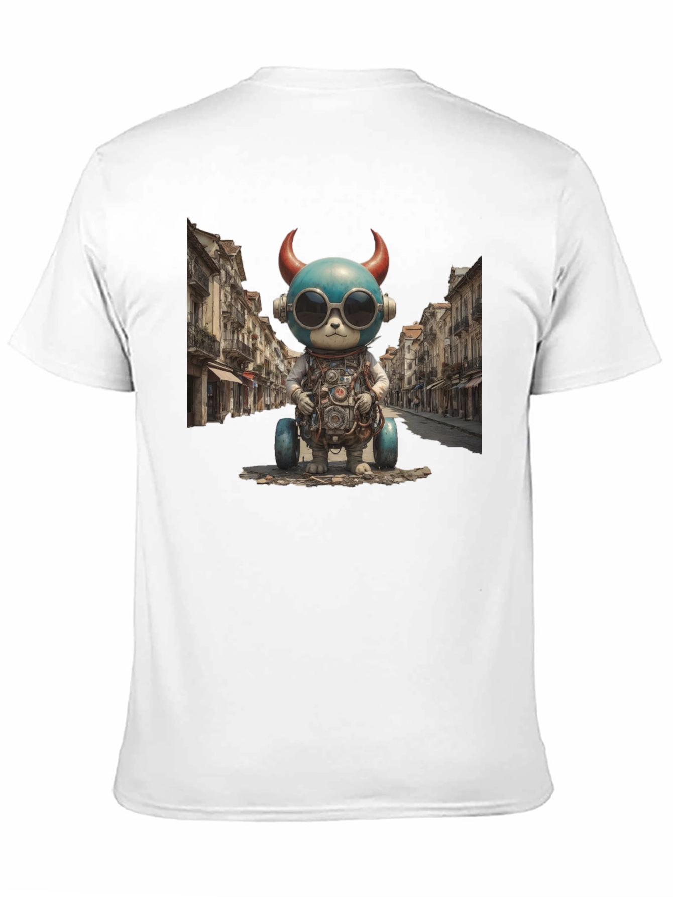 Steampunk Robot Bear Graphic Tee - Quirky & Cool
