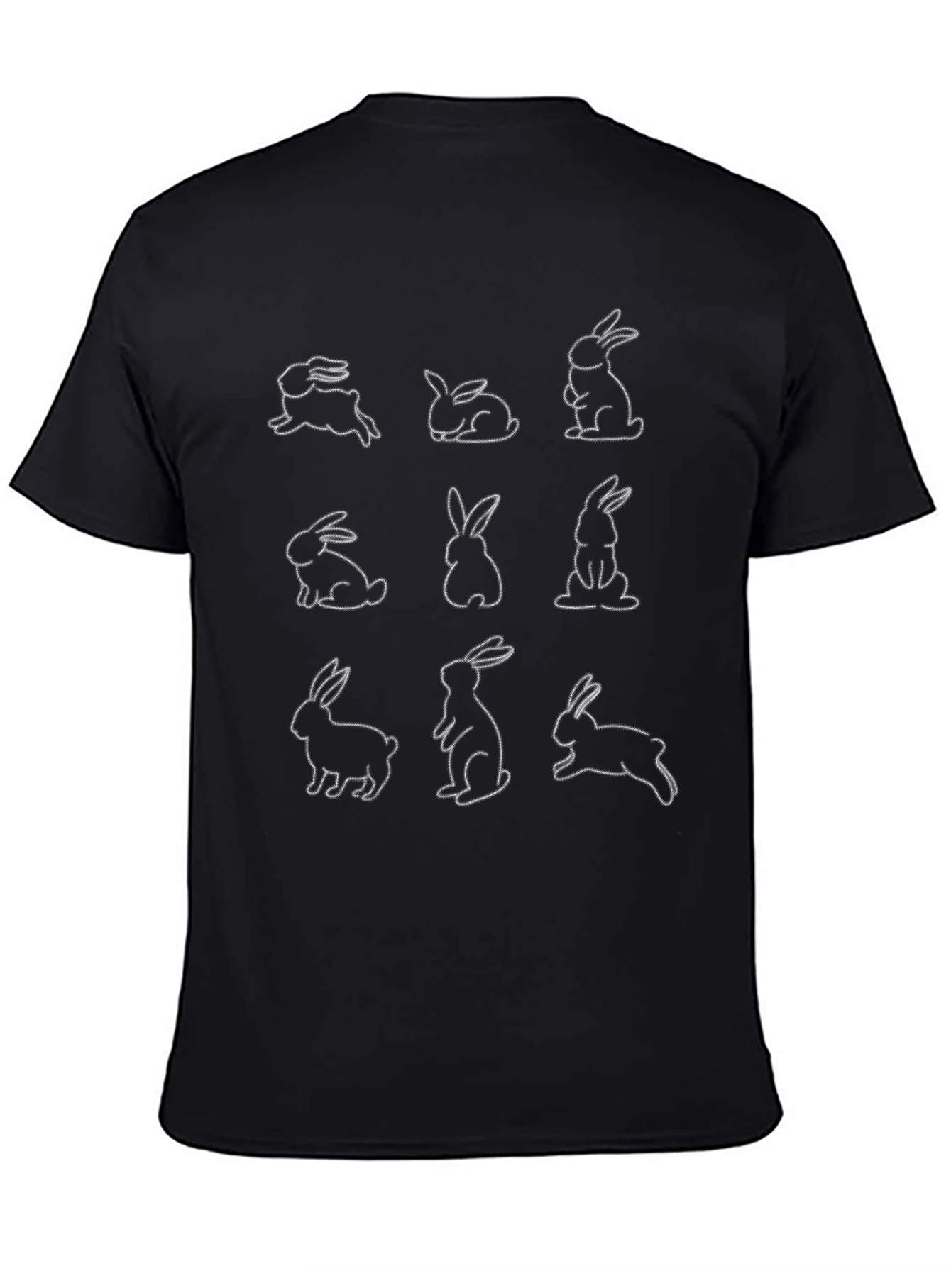 Bunny Print Black T-Shirt