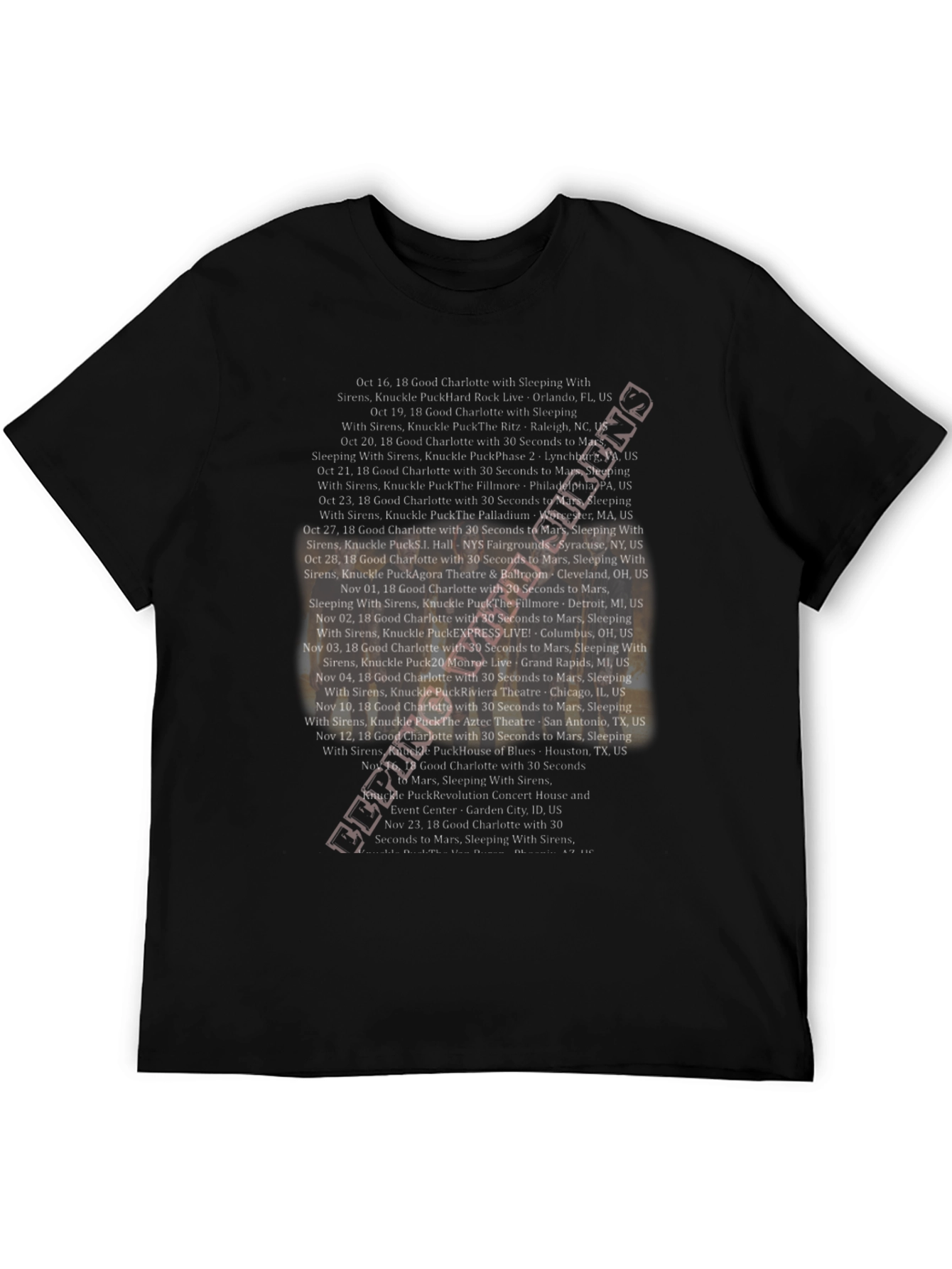 Good Charlotte Concert Tour Black T-Shirt