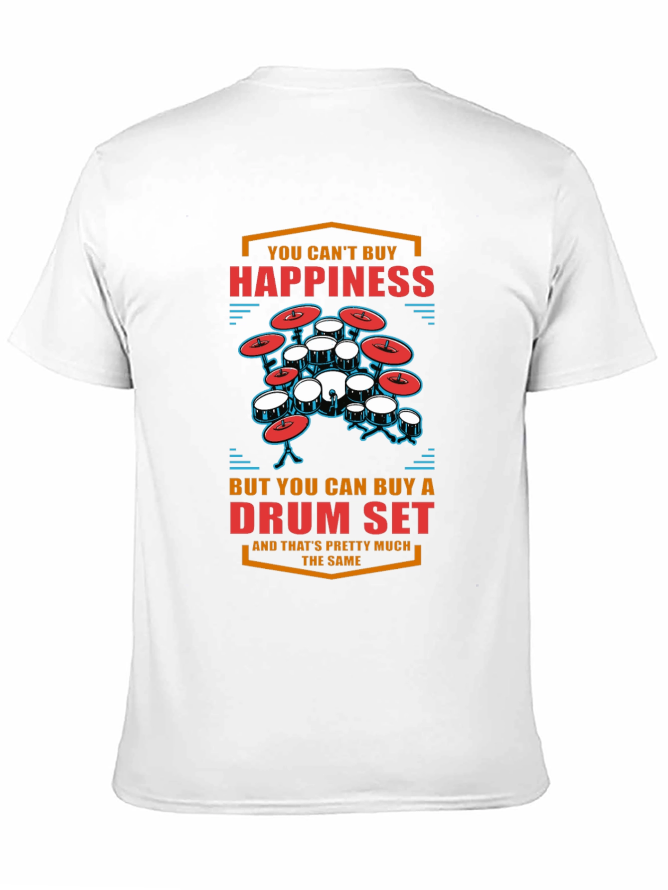 Drum Set Happiness T-Shirt - Black