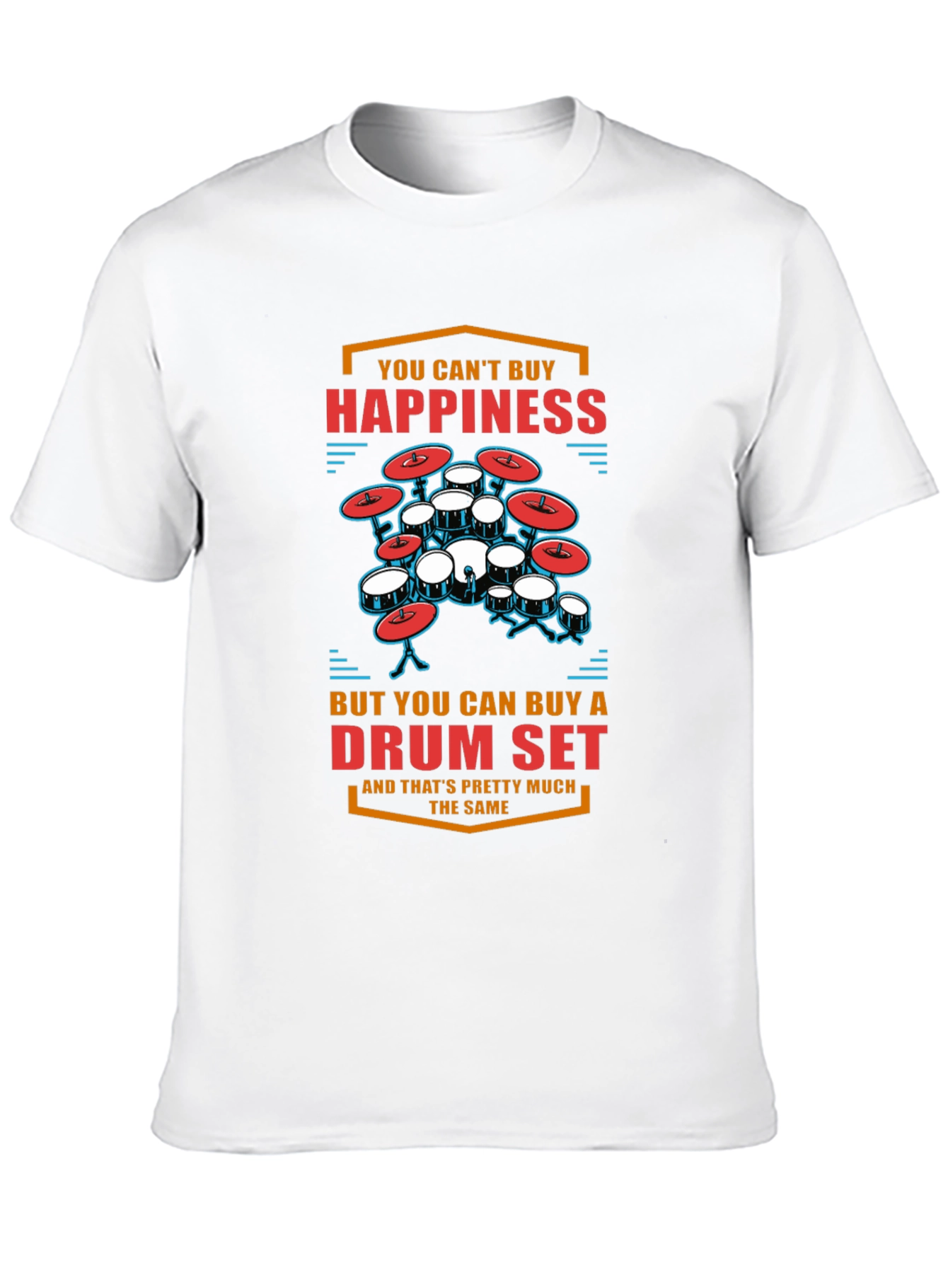 Drum Set Happiness T-Shirt - Black