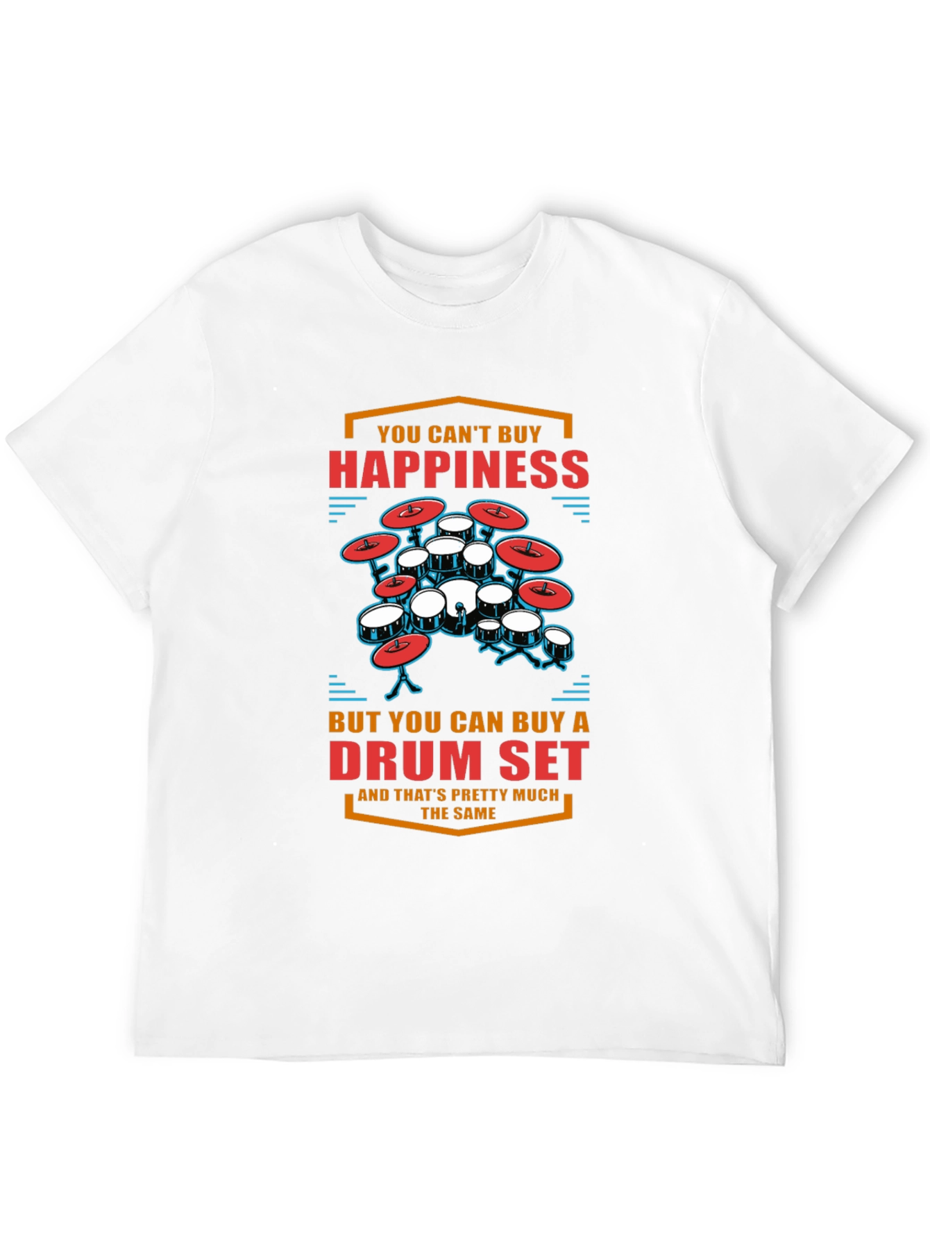 Drum Set Happiness T-Shirt - Black
