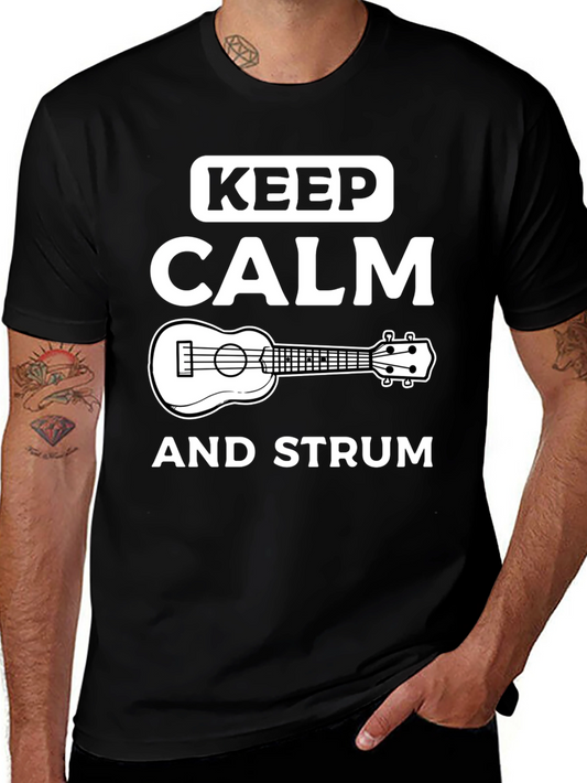 Keep Calm and Strum Ukulele Graphic Tee