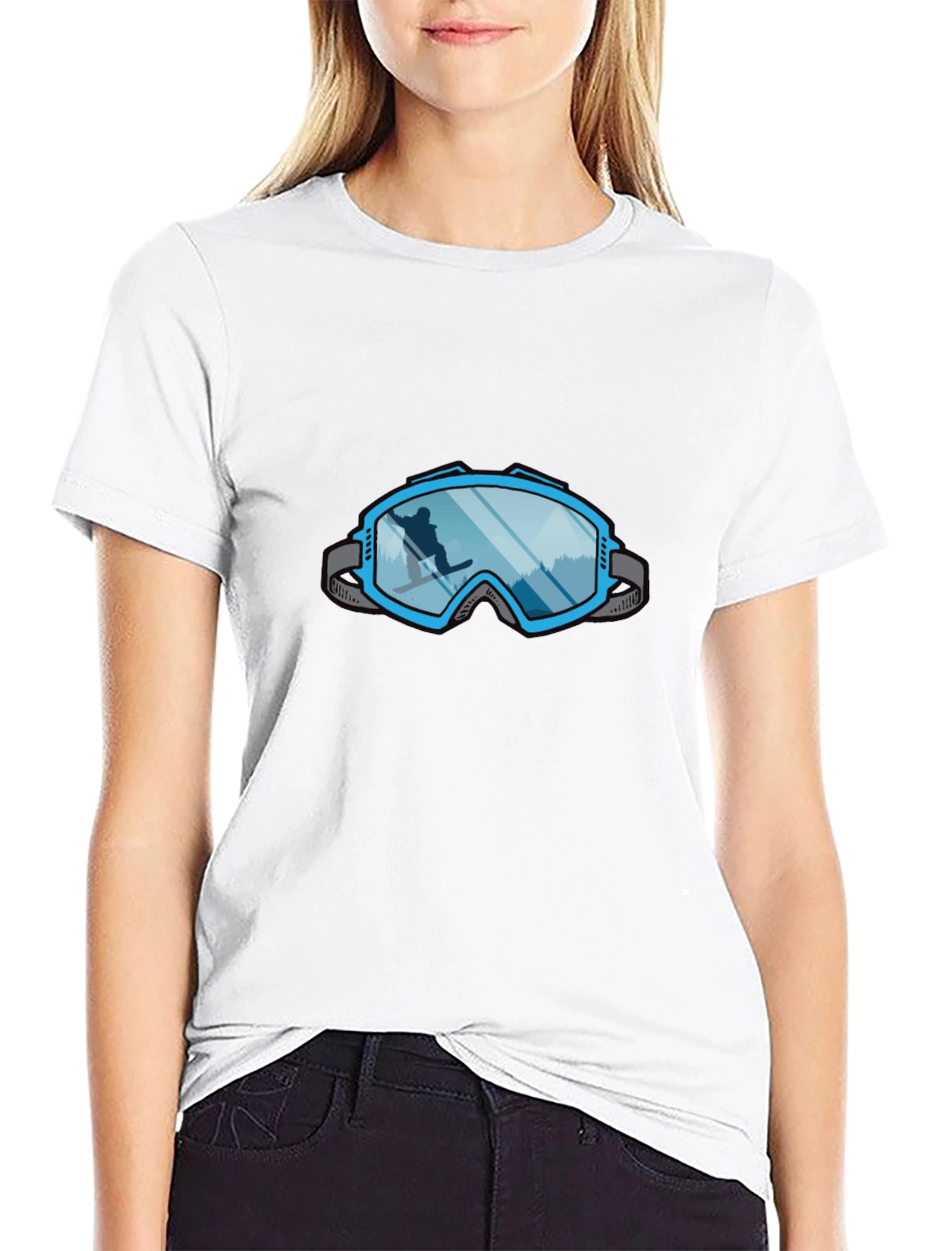 Cool Ski Goggles Graphic Tee - Black